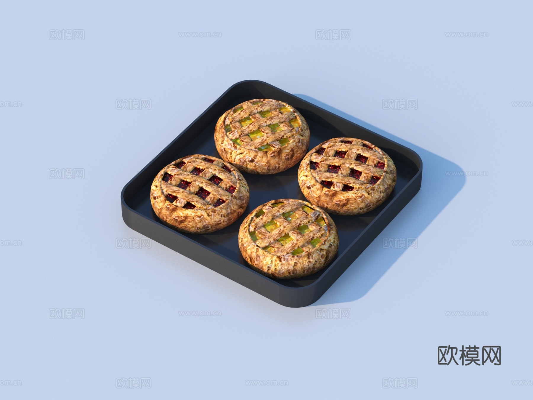 大饼 面包 饼干 食物3d模型