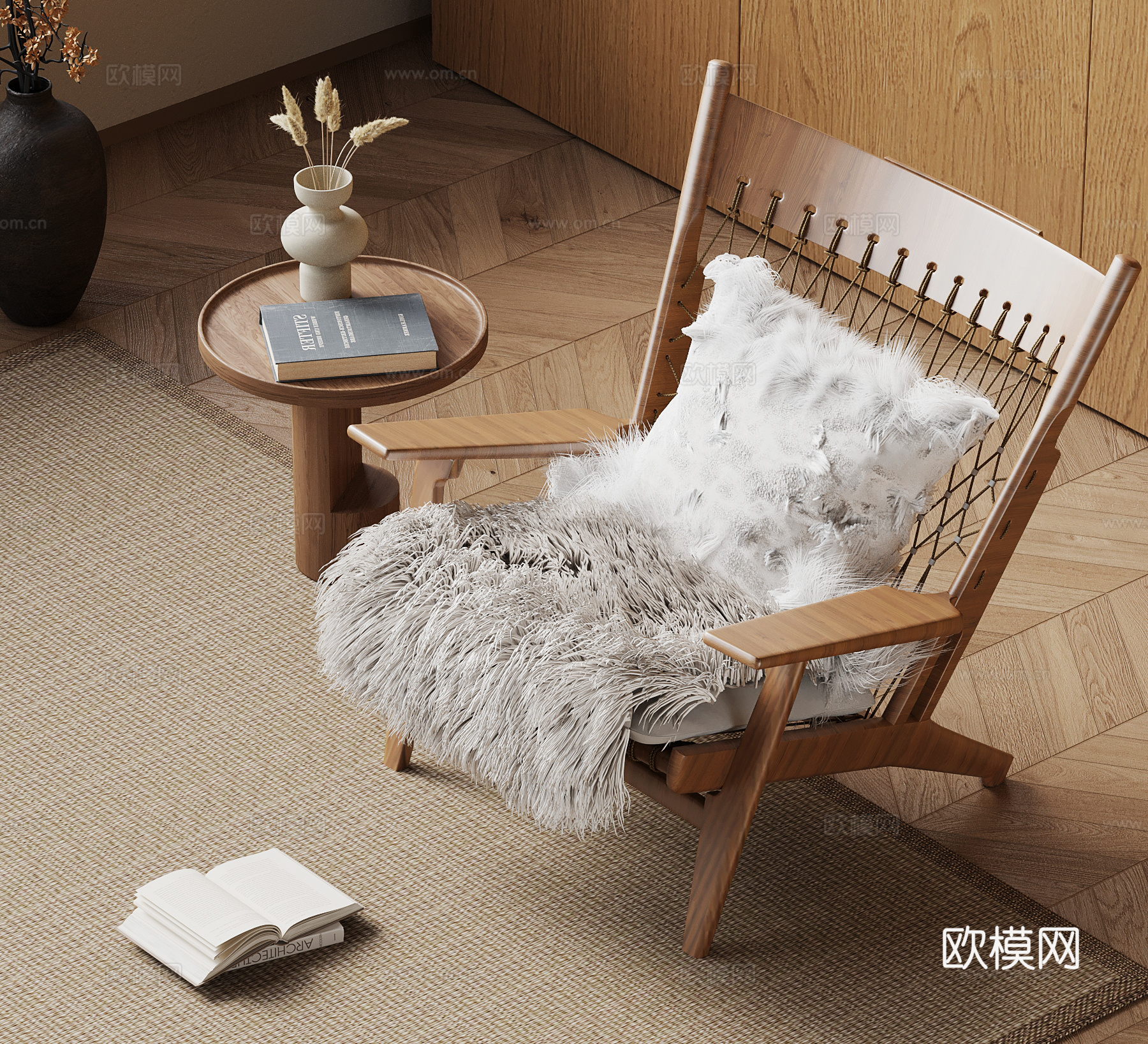 休闲椅 中古风沙发椅su模型