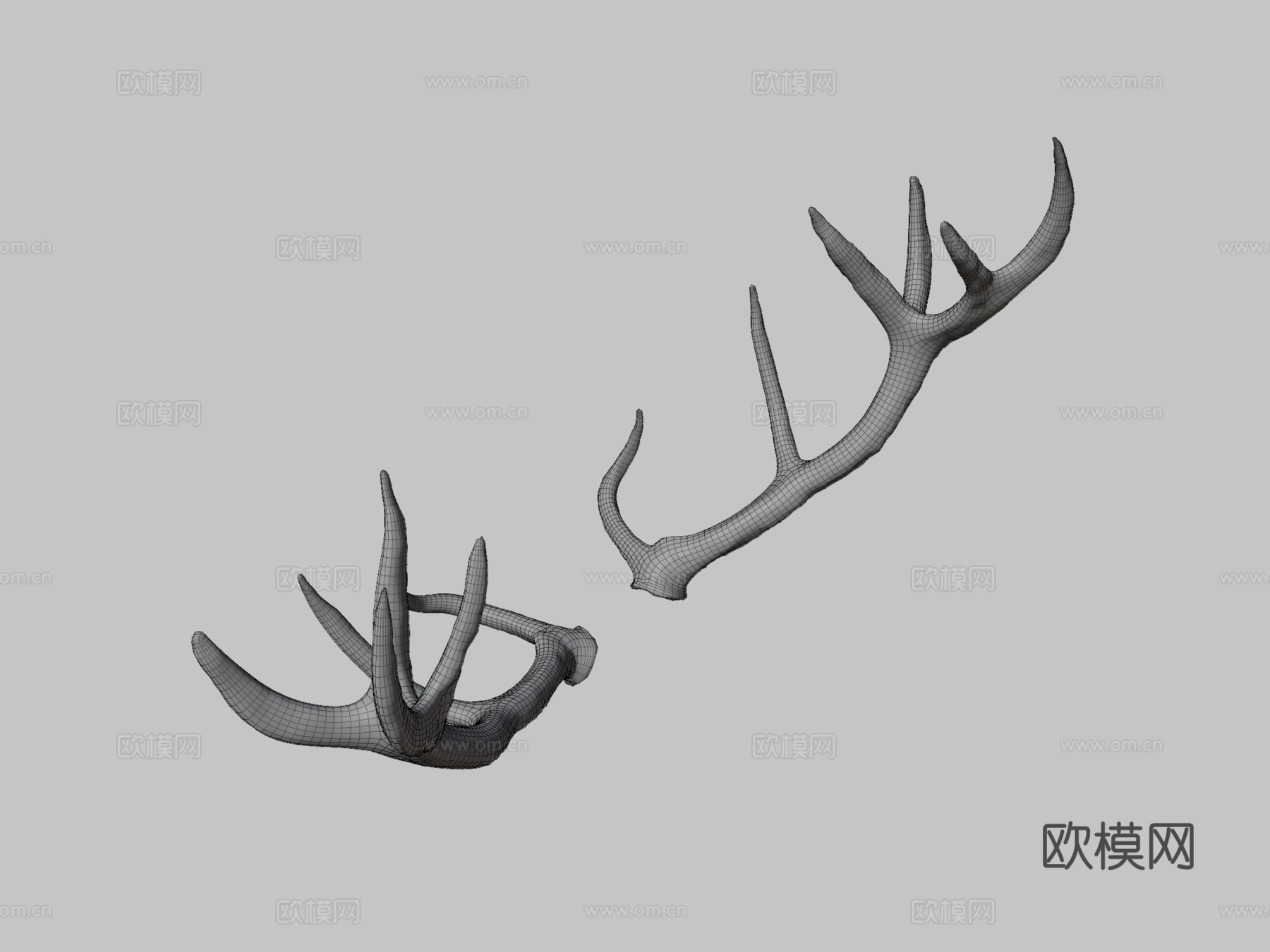 芦苇鹿角扫描3d模型