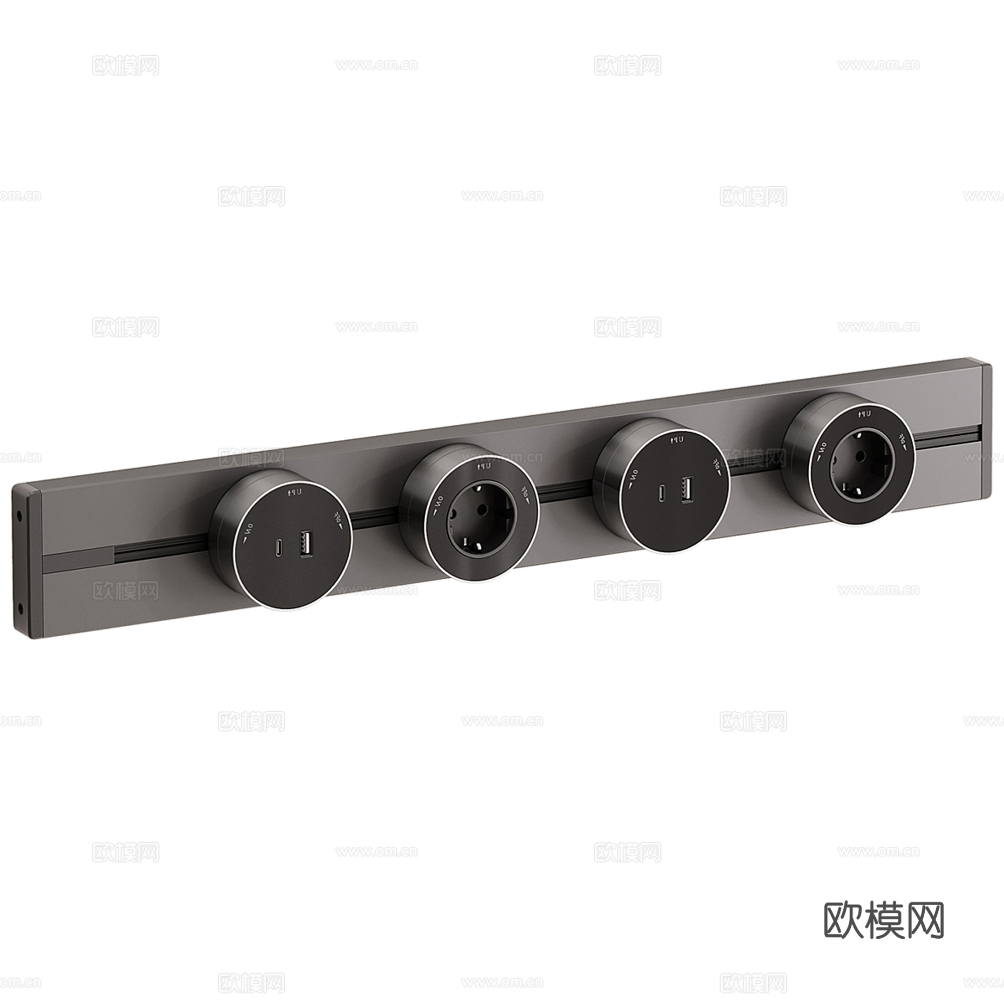 现代轨道插座su模型