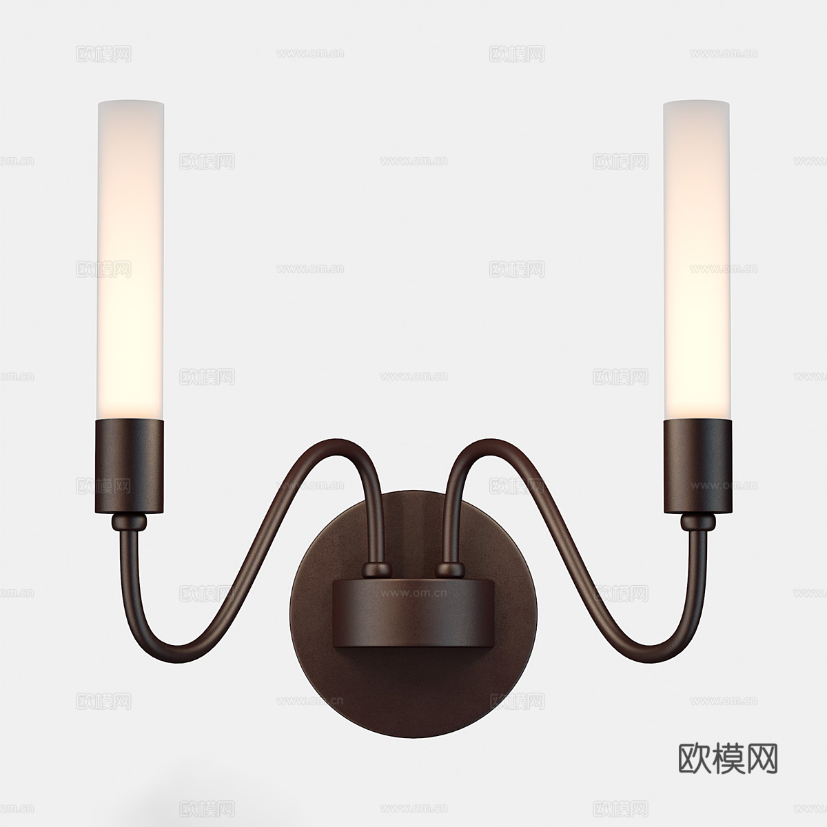 美式简约双头壁灯3d模型3d模型