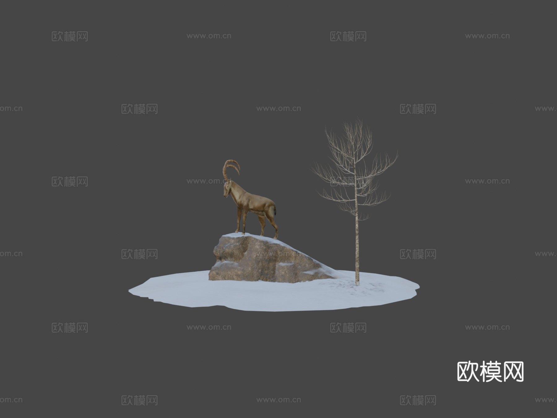 纹理化北山羊3d模型