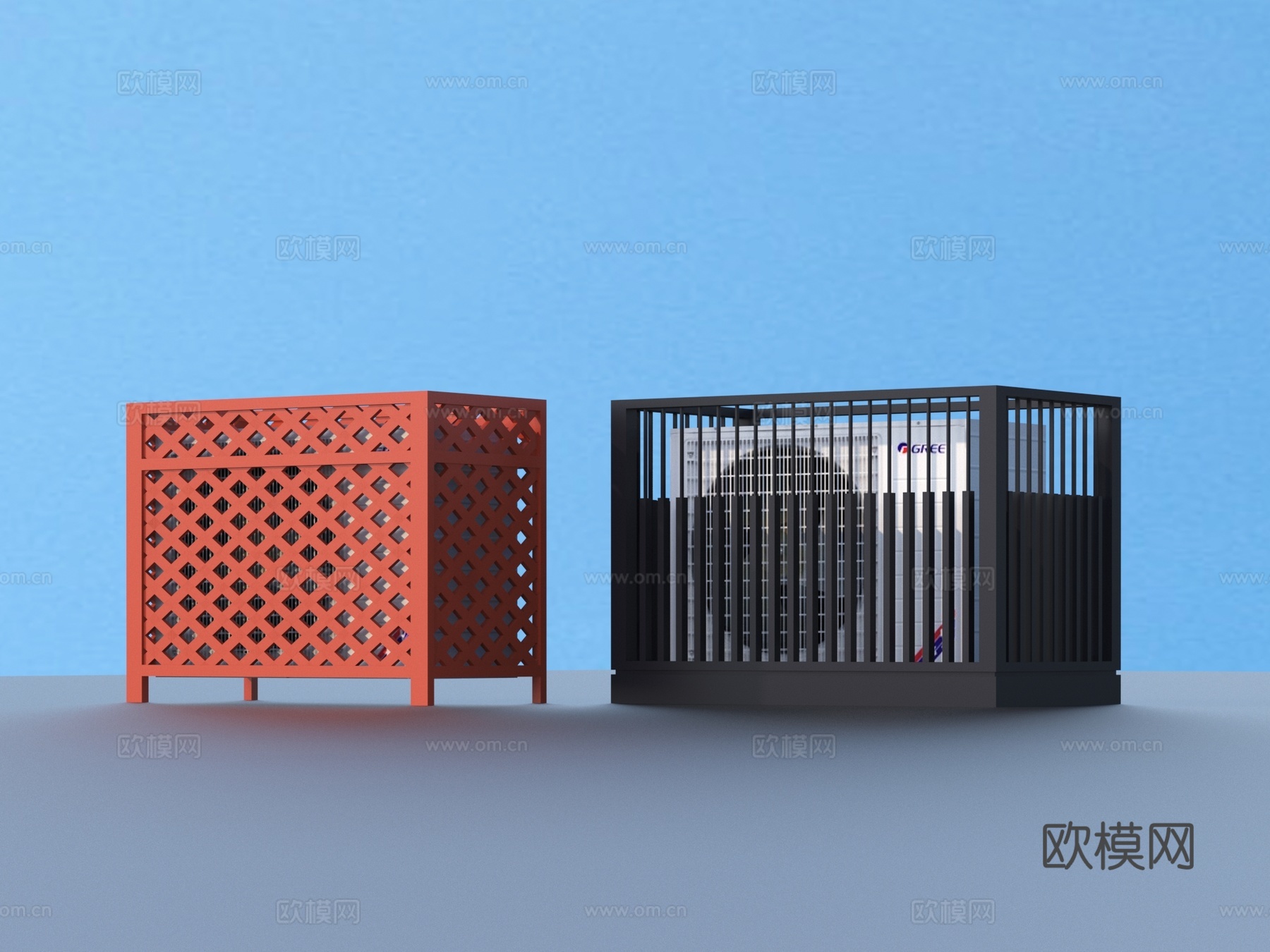 空调架 空调外机 格栅装饰3d模型