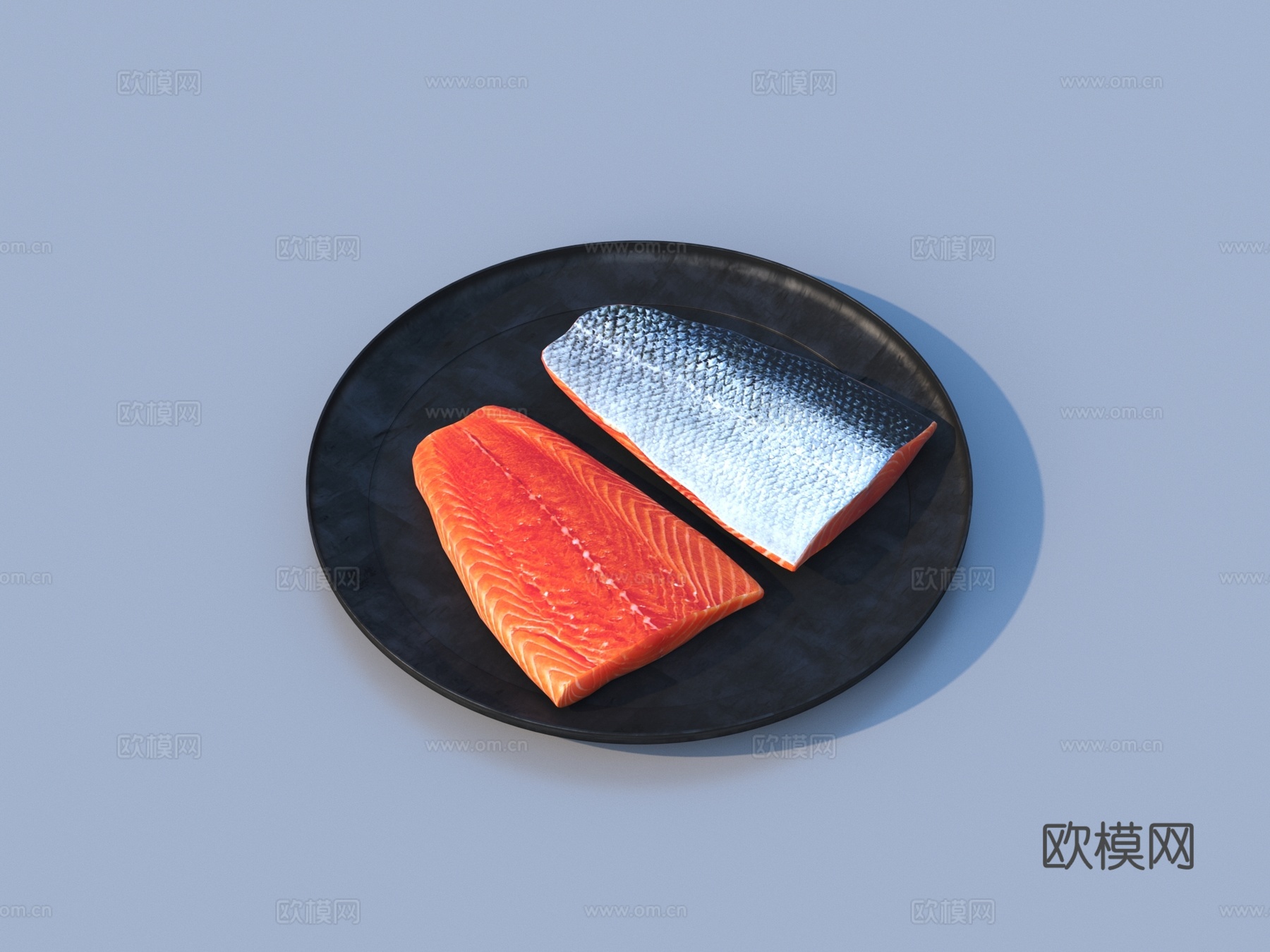 鱼肉 三文鱼 食物 美食3d模型