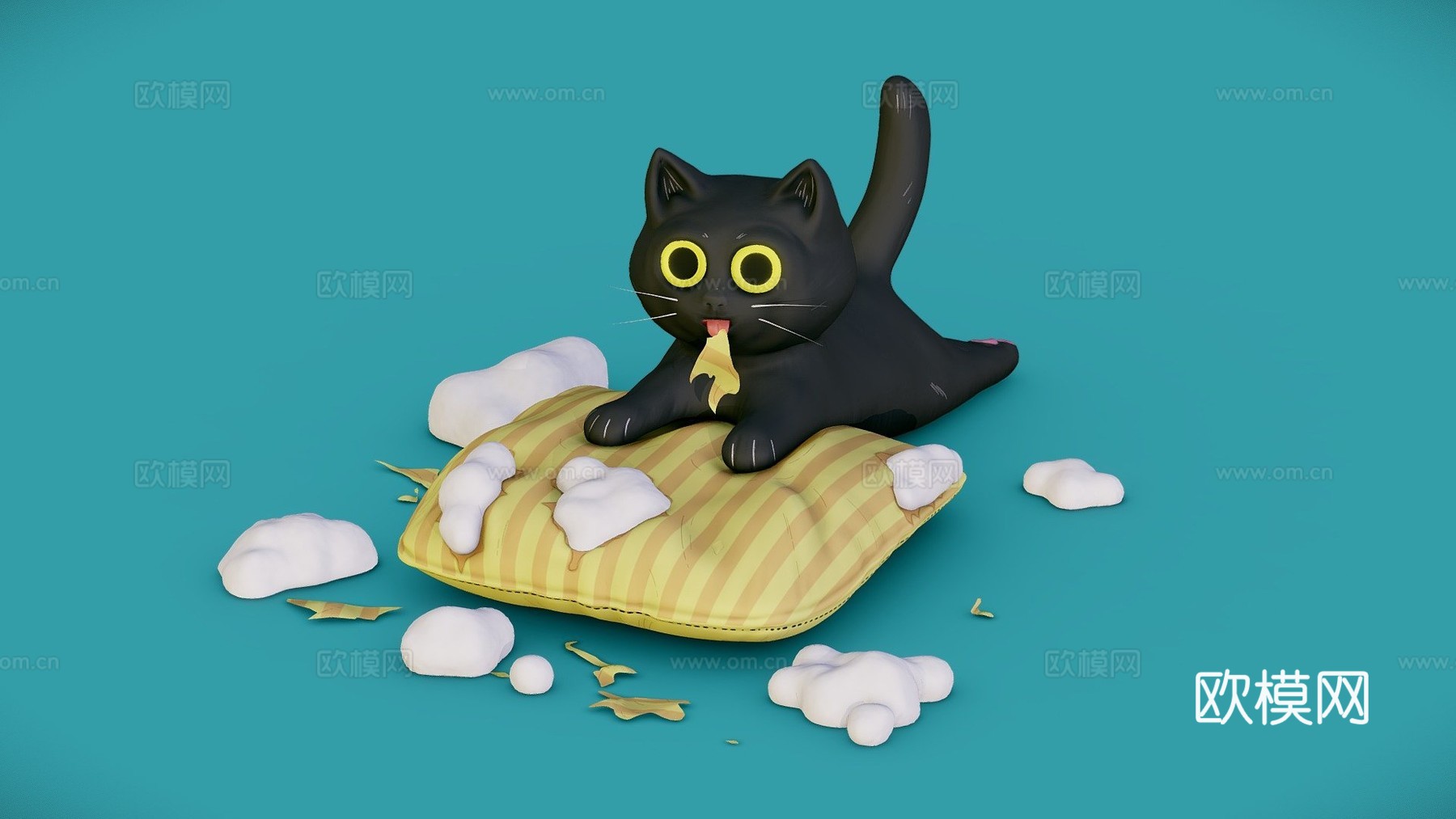黑色与顽皮3d模型