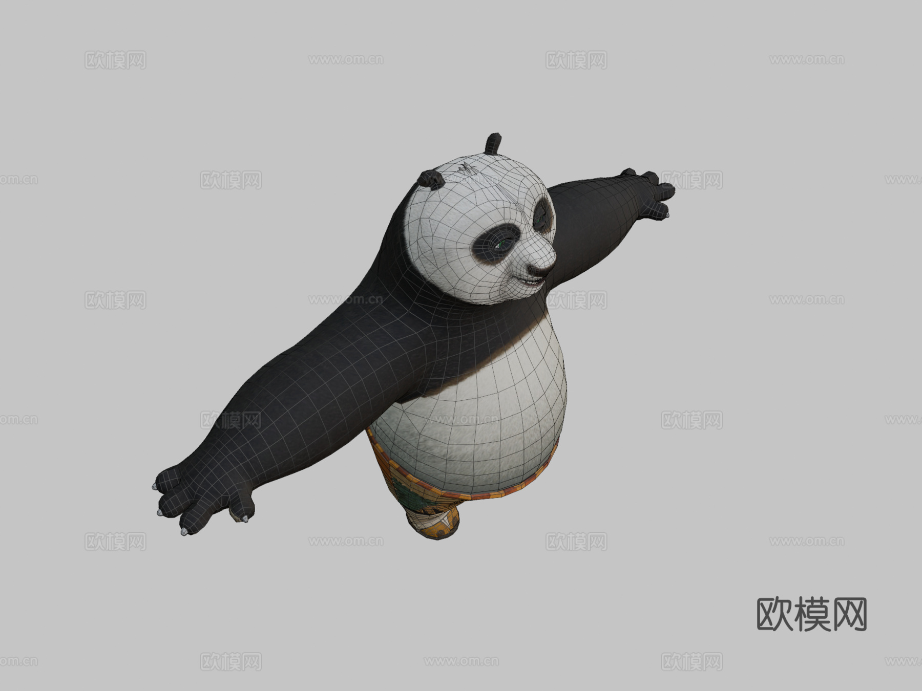 功夫熊猫-阿宝T字姿势模型3d模型