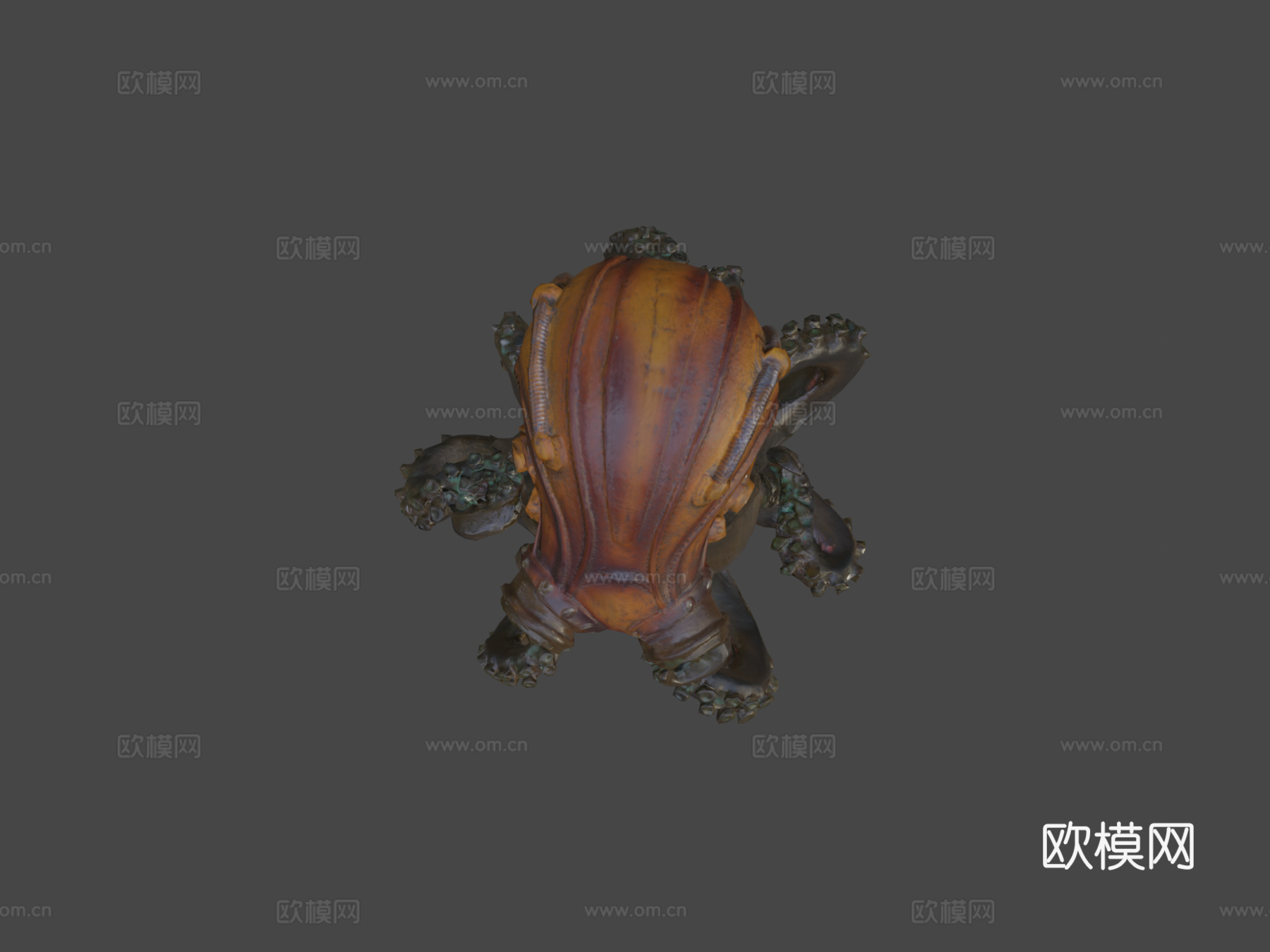 蒸汽朋克章鱼雕像3d模型