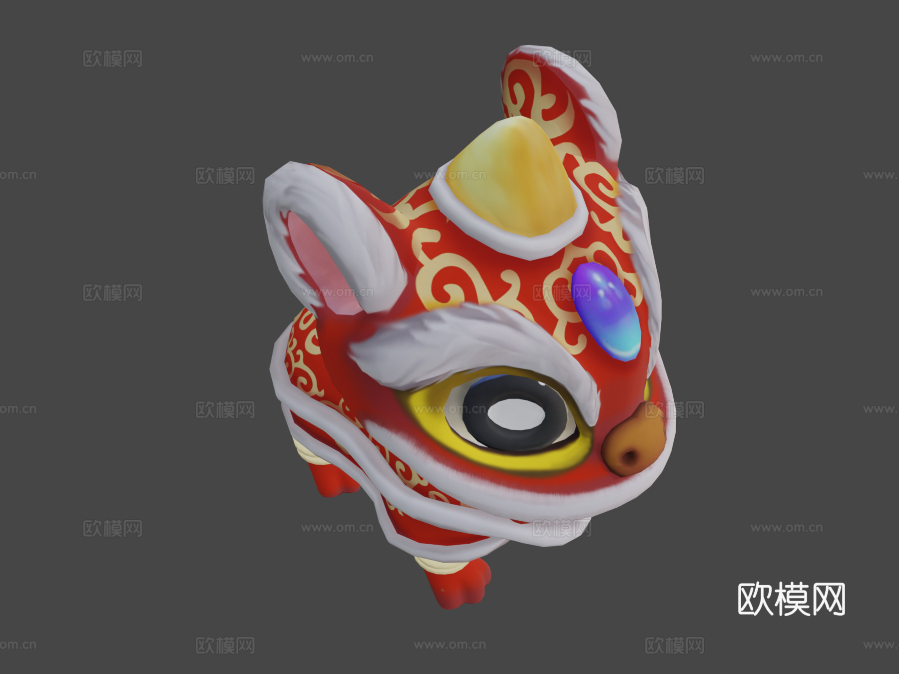 中国舞狮3d模型