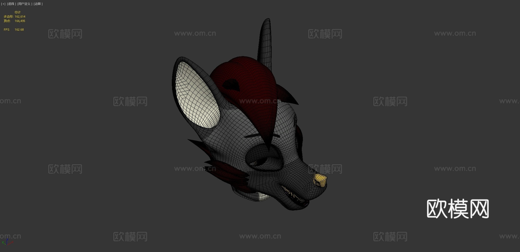 毛茸茸头部3d模型