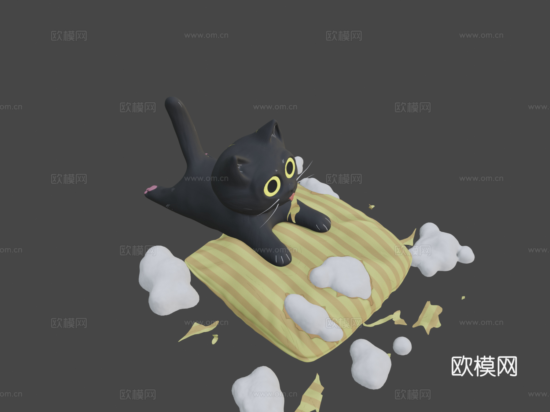 黑色与顽皮3d模型