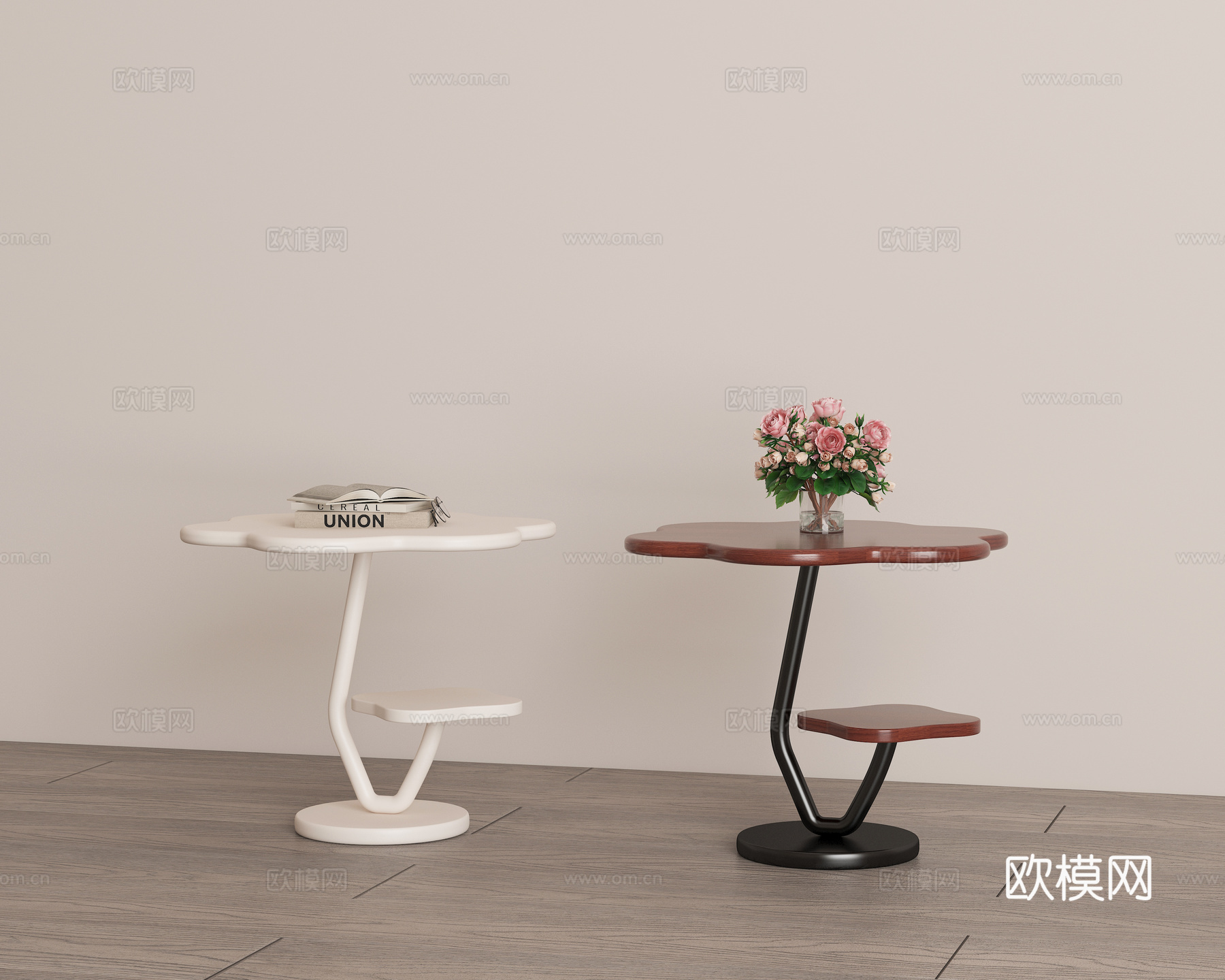 现代极简边几组合3d模型