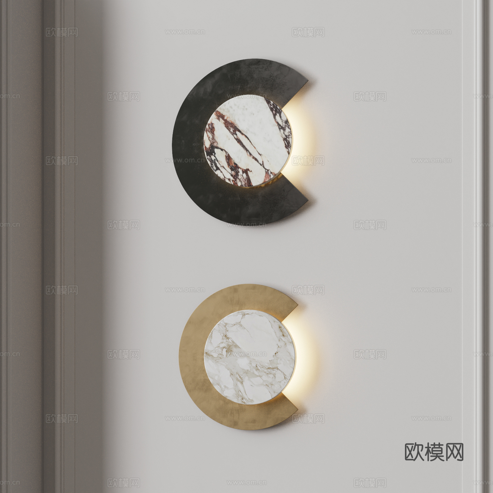 现代壁灯 金属壁灯 大理石壁灯 宝格丽 壁灯 石材壁灯 床头su模型