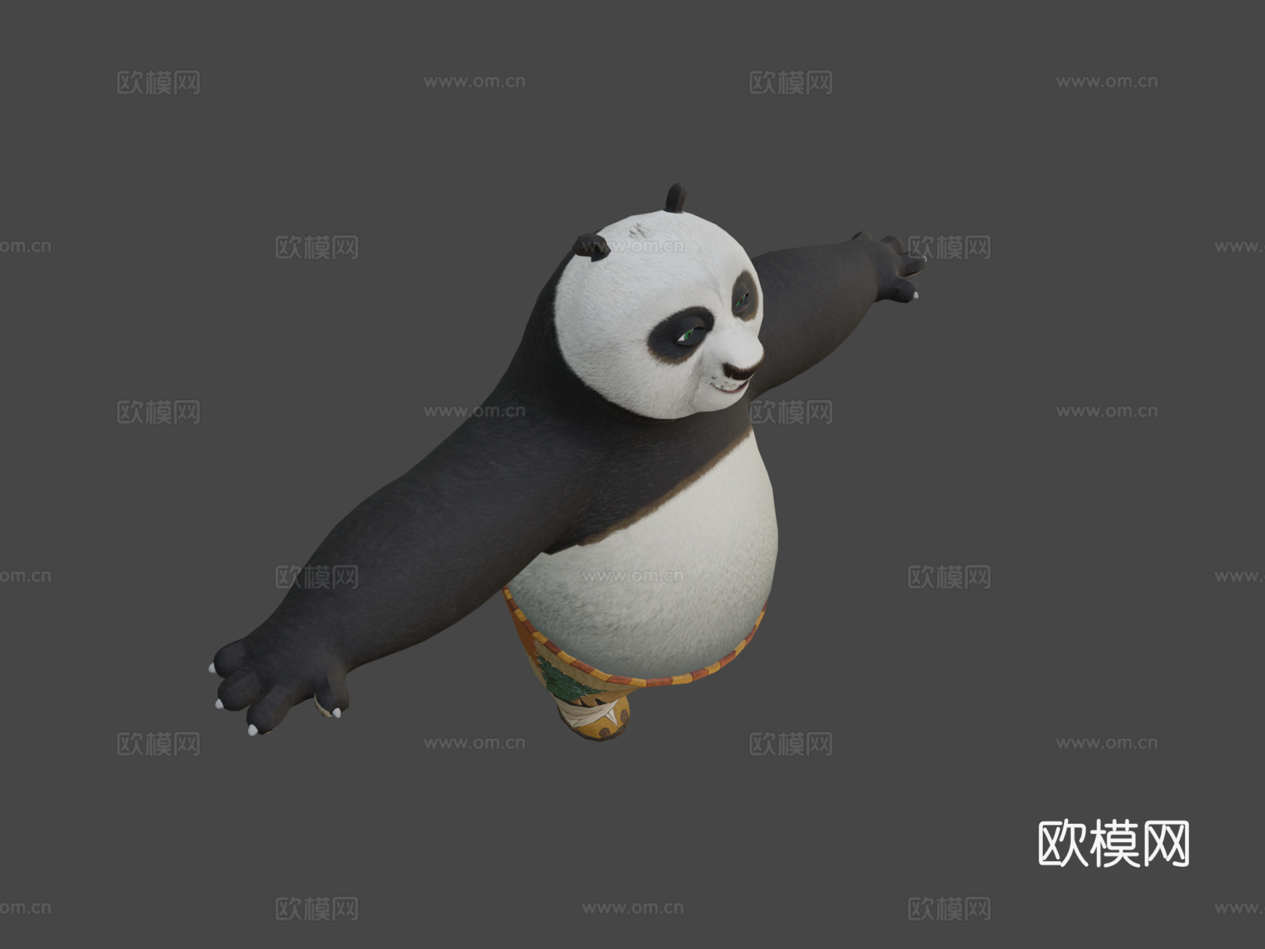 功夫熊猫-阿宝T字姿势模型3d模型