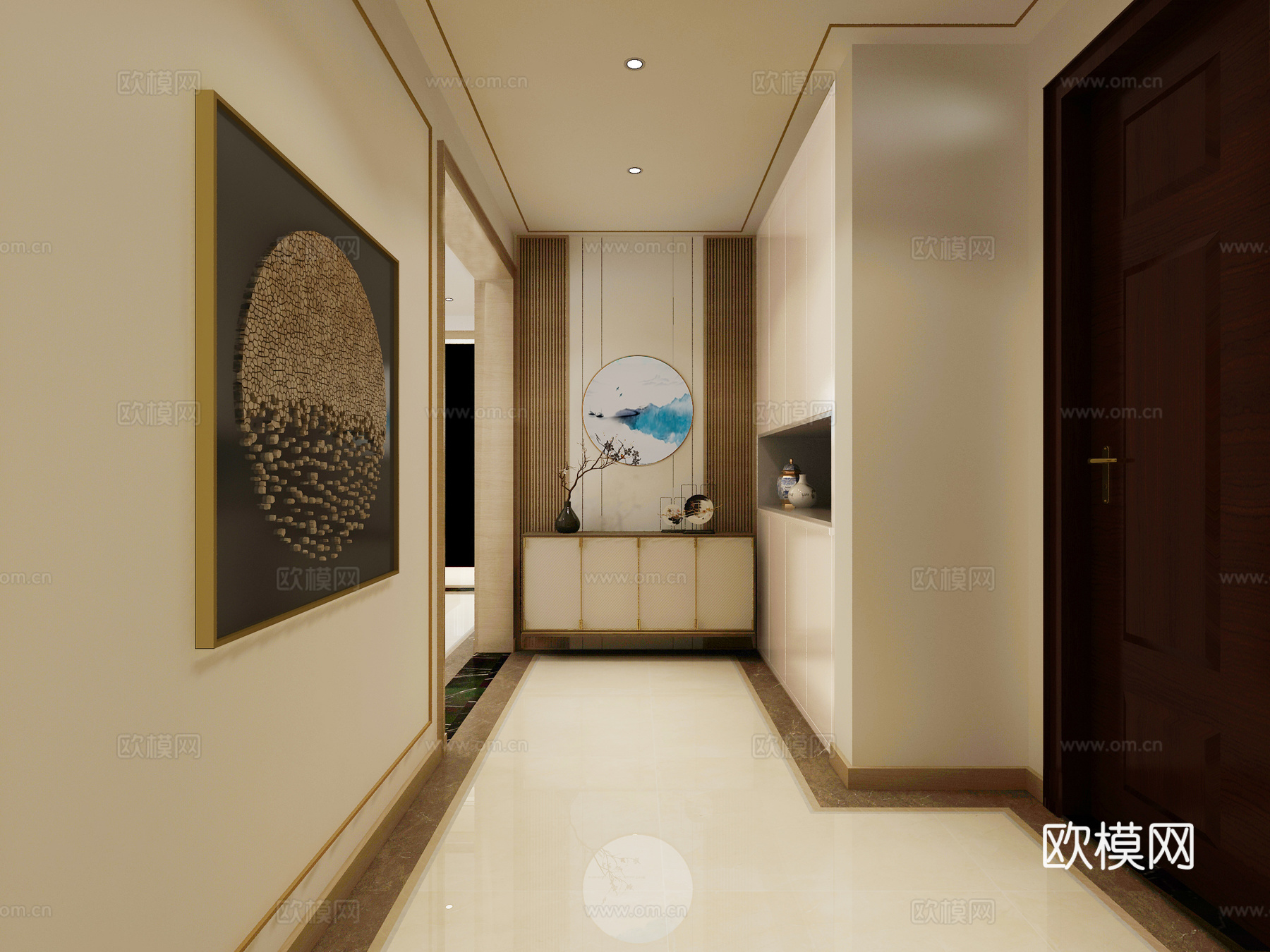 新中式餐厅 门厅 卧室3d模型