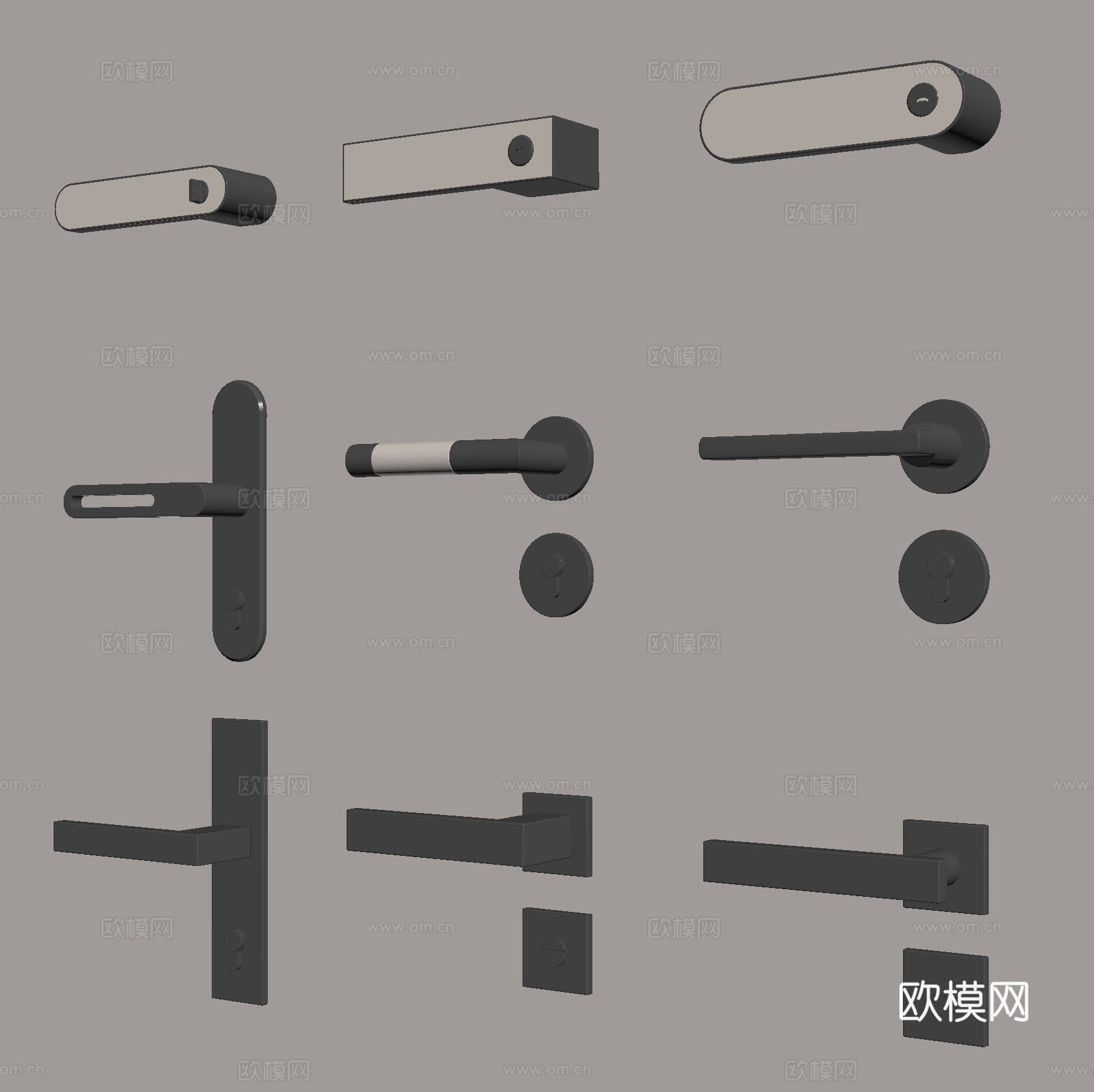 门把手 门拉手 门锁su模型