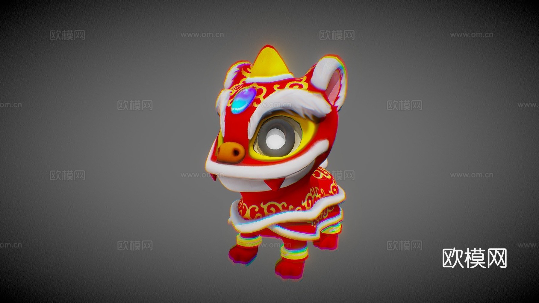 中国舞狮3d模型