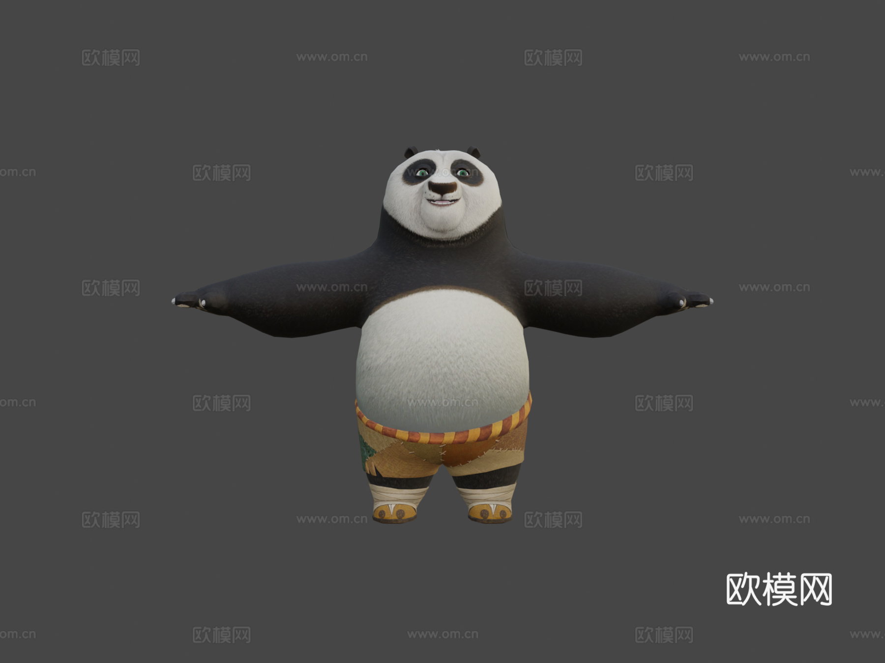功夫熊猫-阿宝T字姿势模型3d模型