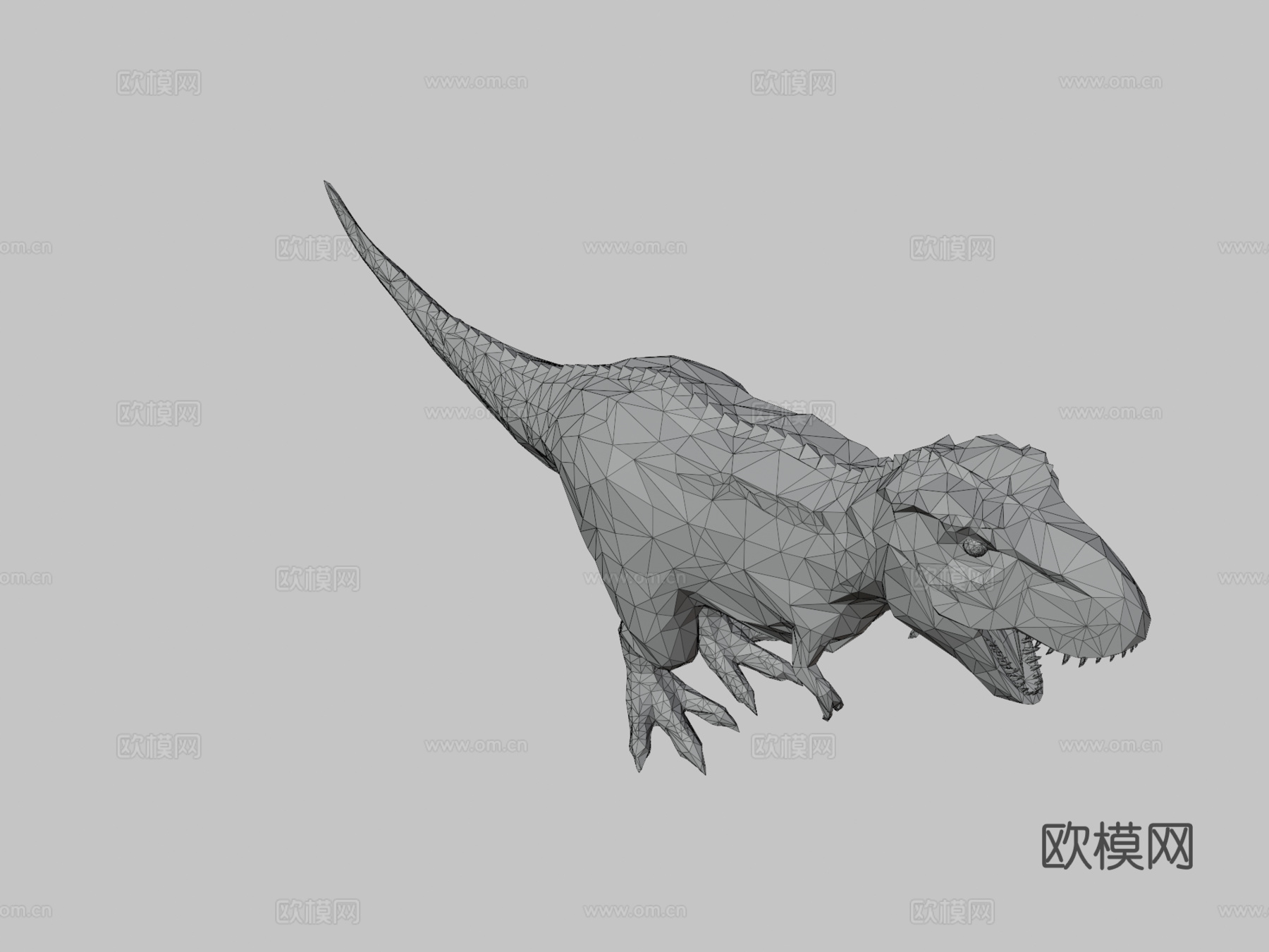 恐龙霸王龙低多边形艺术风格3d模型