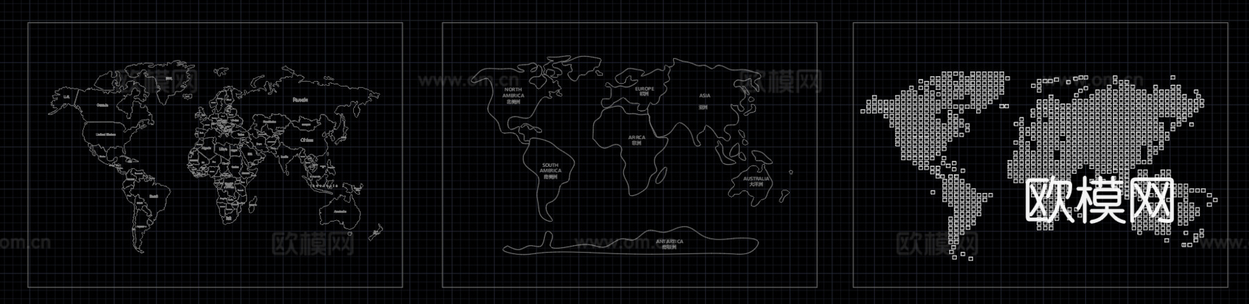 世界地图图集cad施工图