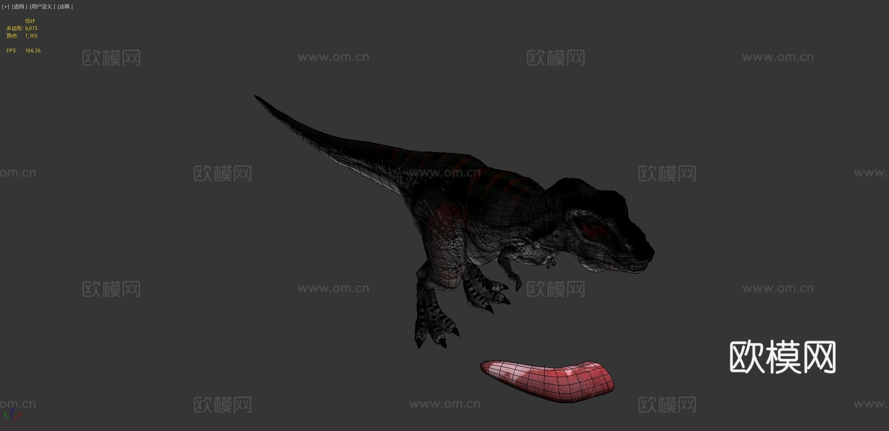 低多边形写实恐龙-霸王龙3d模型