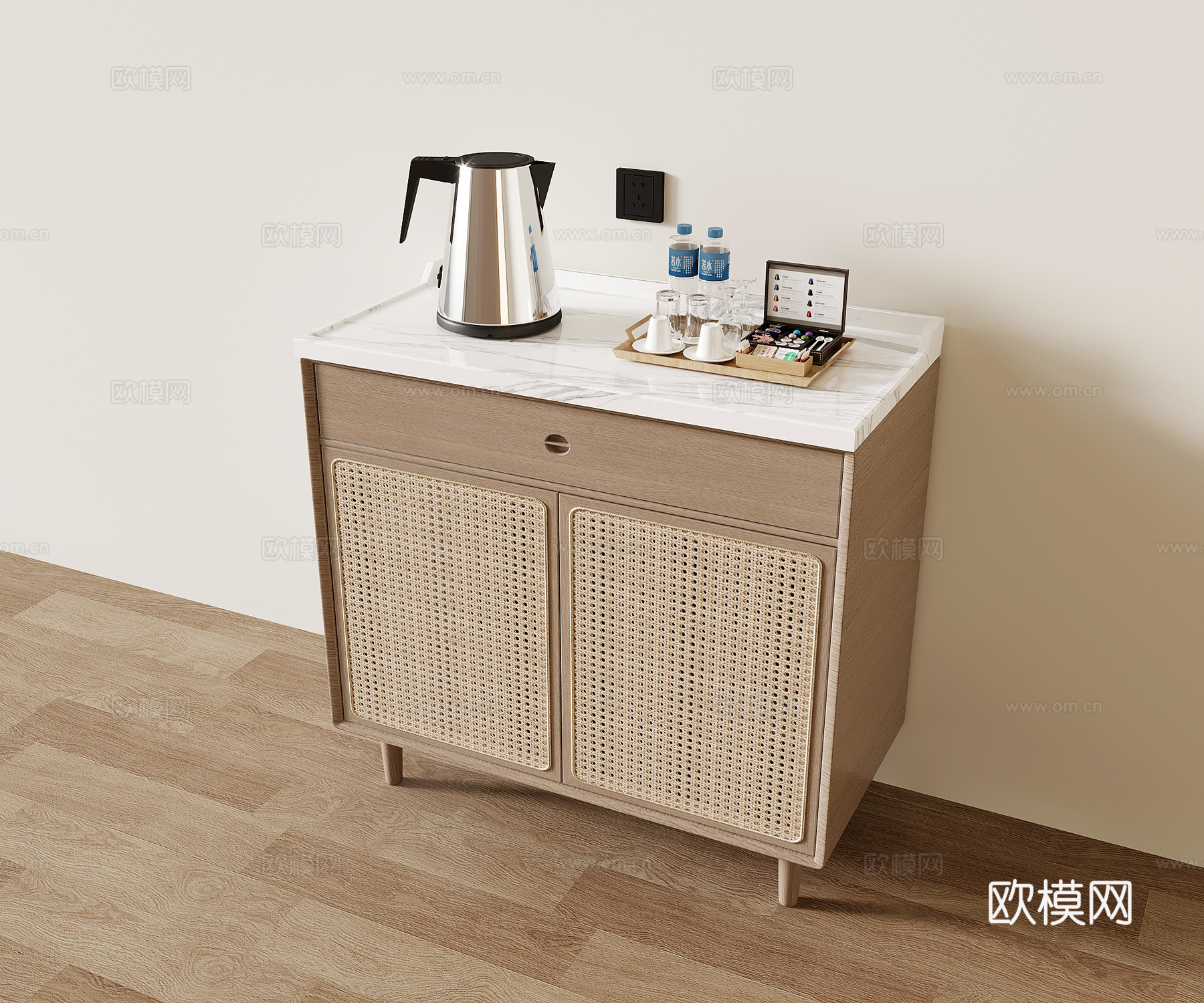 茶水柜 诧寂风茶水柜 酒店用品3d模型