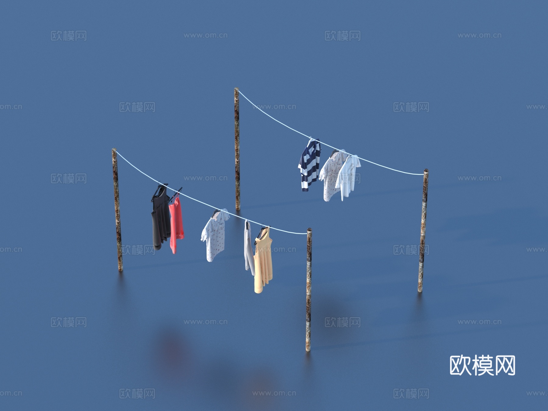 衣服 晾衣架 小品3d模型