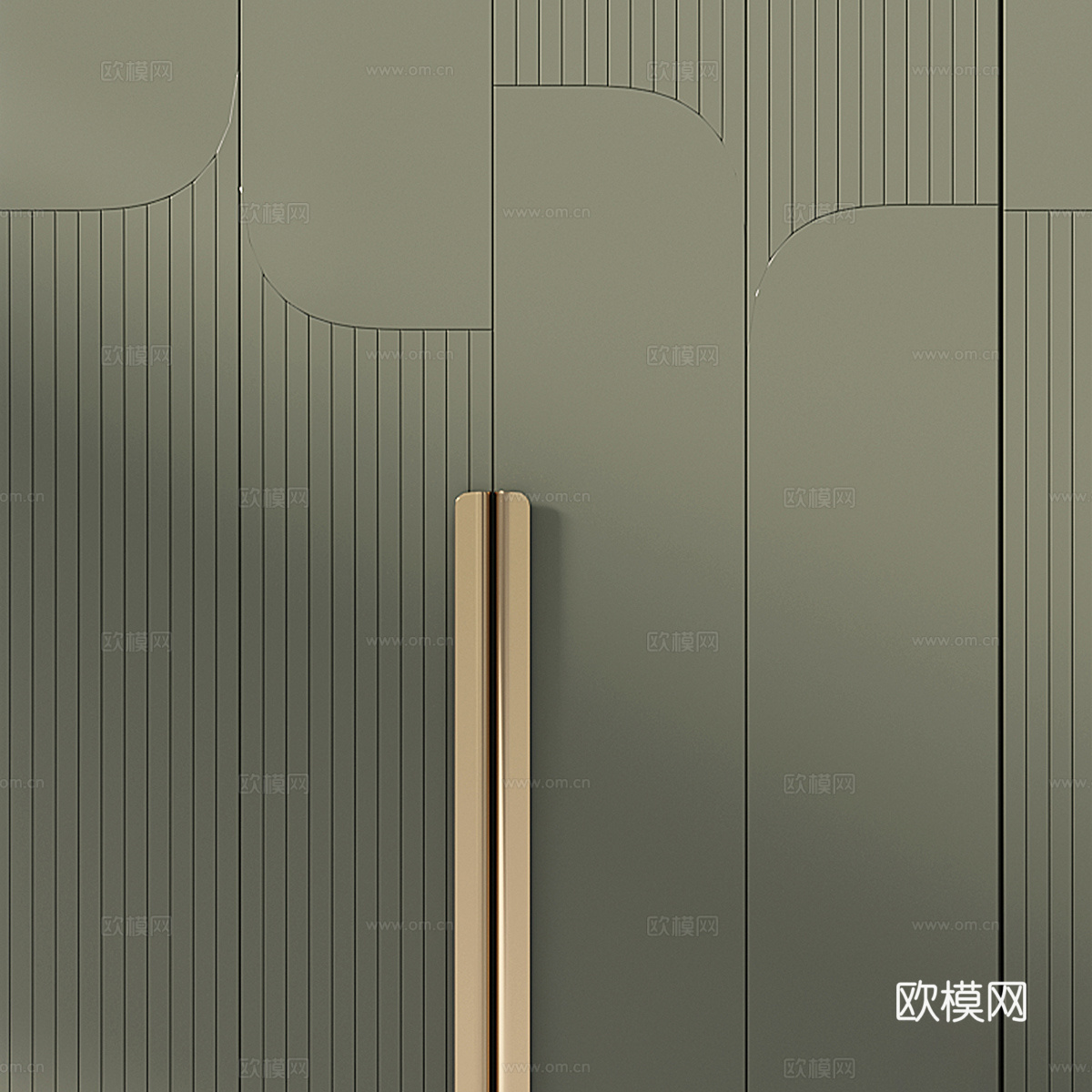 现代意式轻奢衣柜3d模型