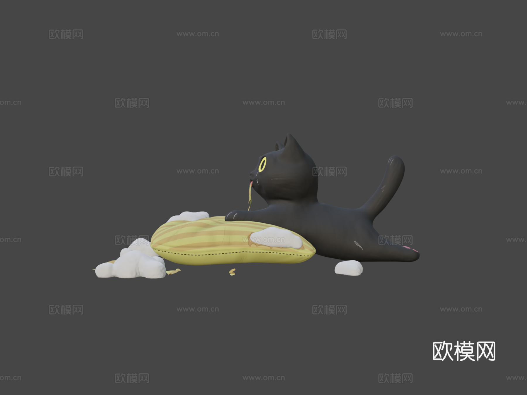 黑色与顽皮3d模型