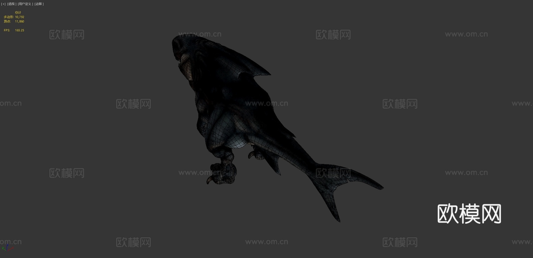 巨齿鲨雷克斯(制作中#3)动画3d模型