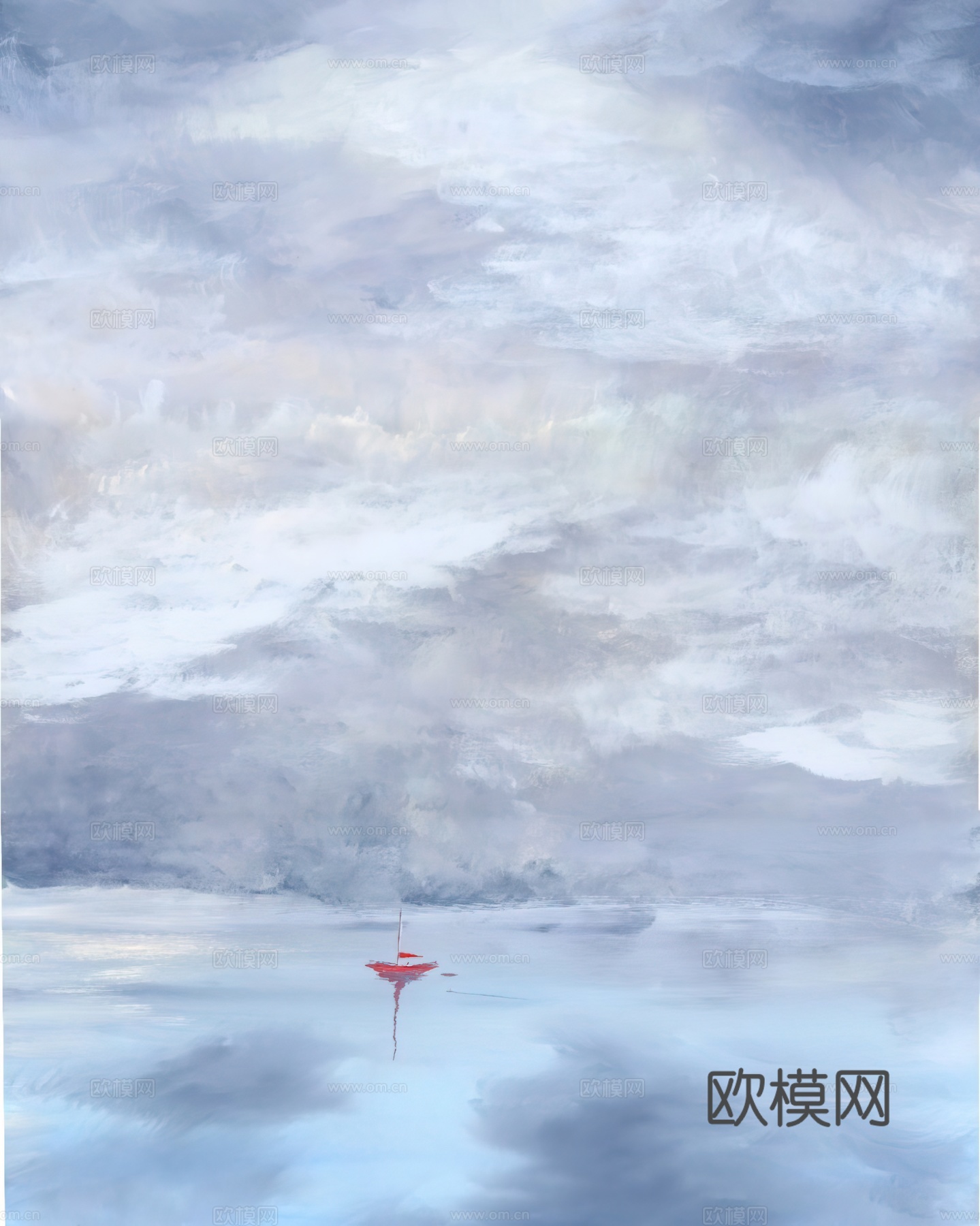 水彩小人大景 艺术挂画 挂画 装饰画 艺术画下载