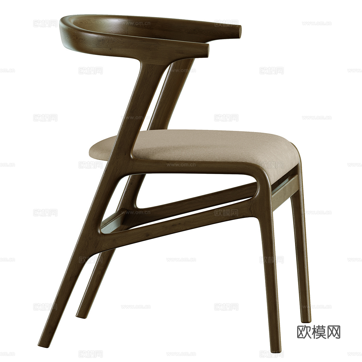 新中式木质椅子3d模型
