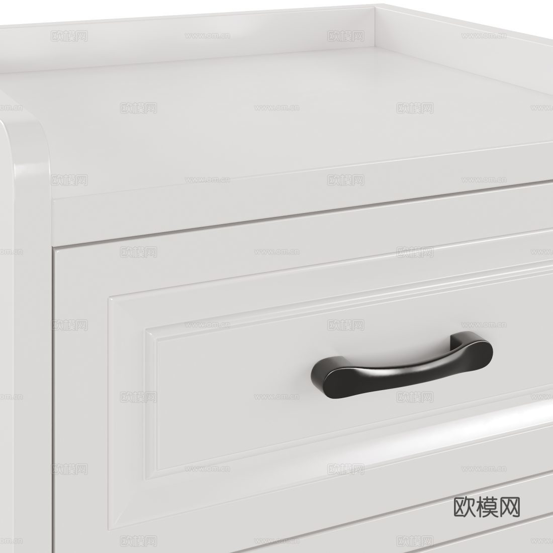 美式简约实木床头柜3d模型