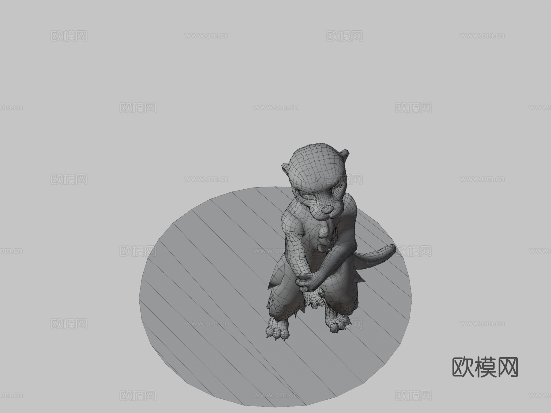 水獭可爱-骨骼展示3d模型