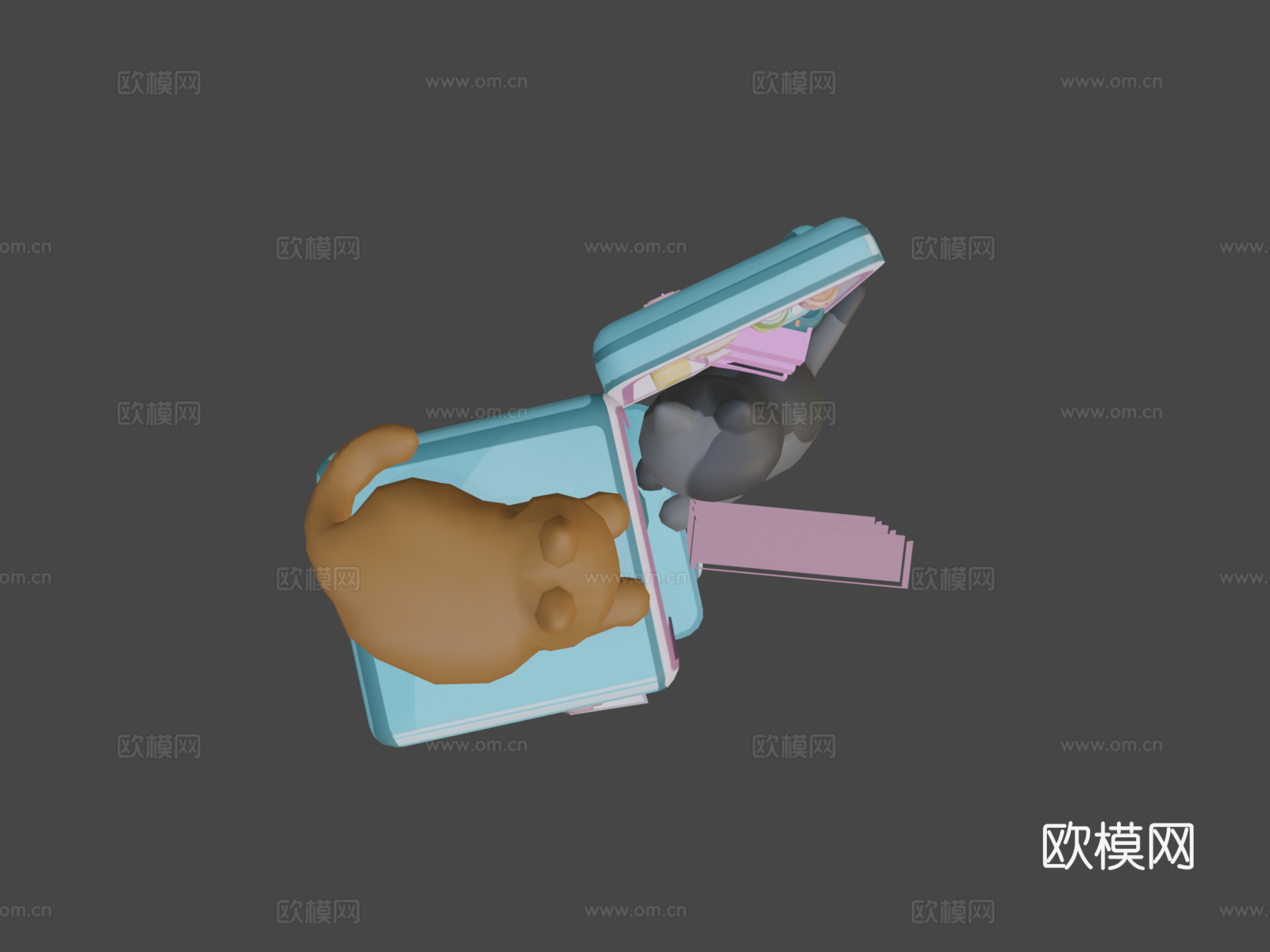 冰箱上的猫3d模型