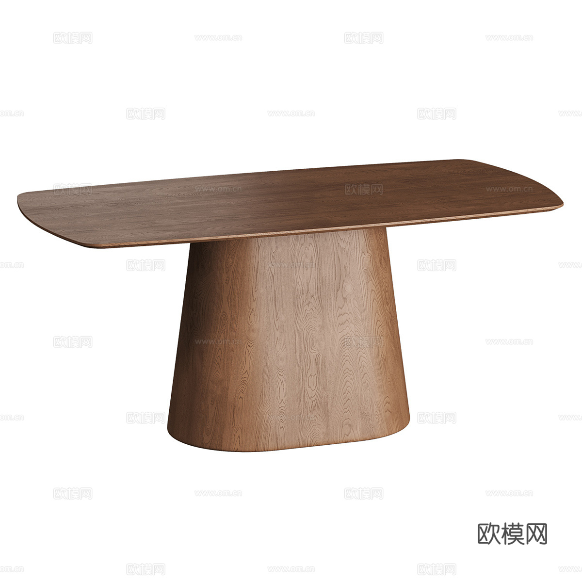 现代意式实木餐桌3d模型