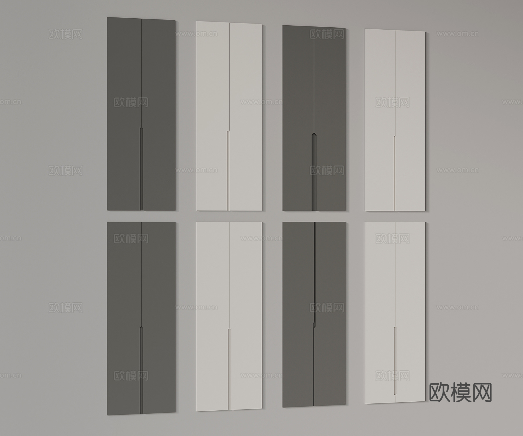 现代意式柜门 长柜门su模型