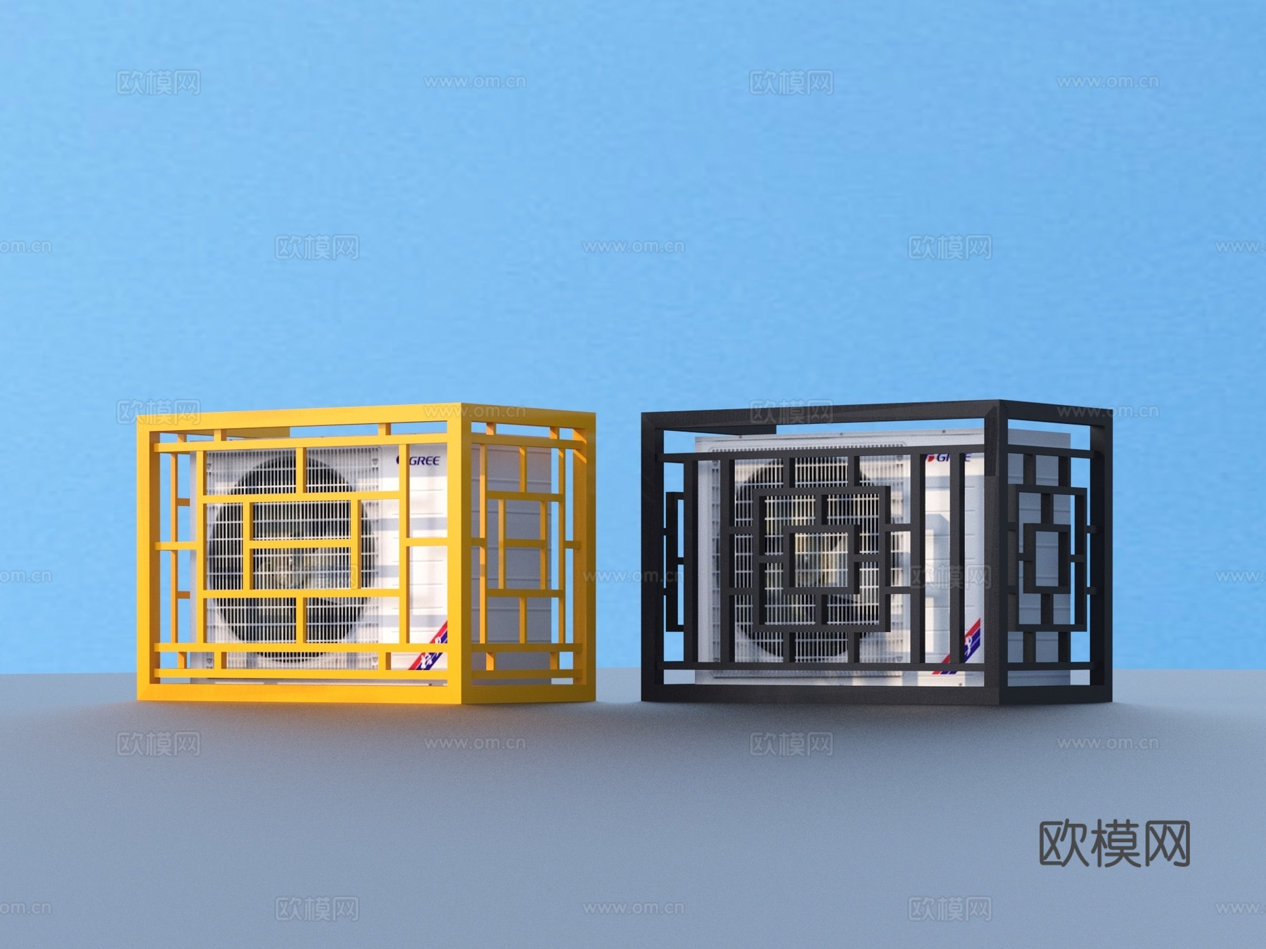 空调架 空调外机 格栅装饰3d模型