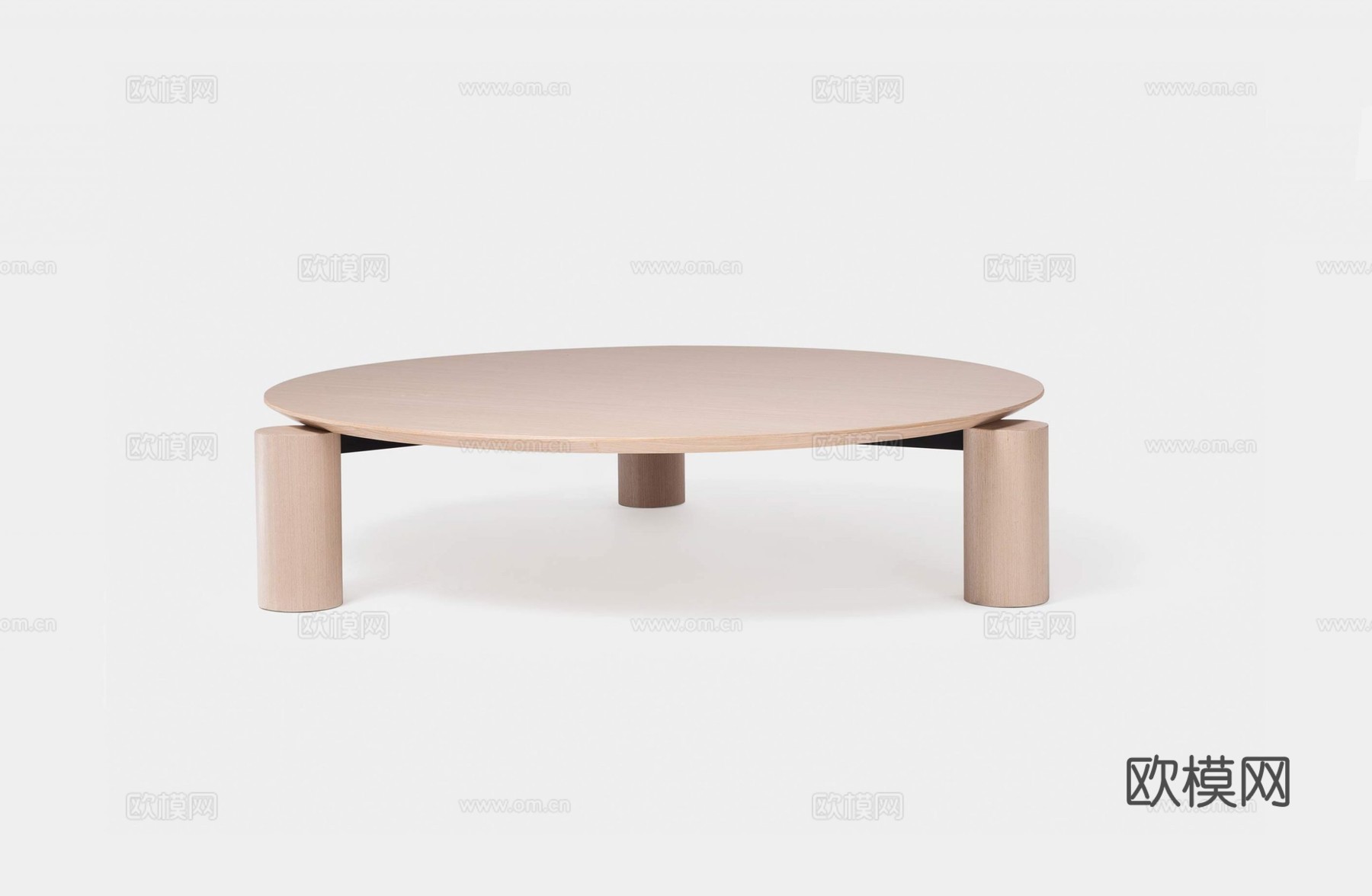 中古实木圆形茶几侘寂风复古洞石茶桌小户型家用客厅沙发边几角几su模型