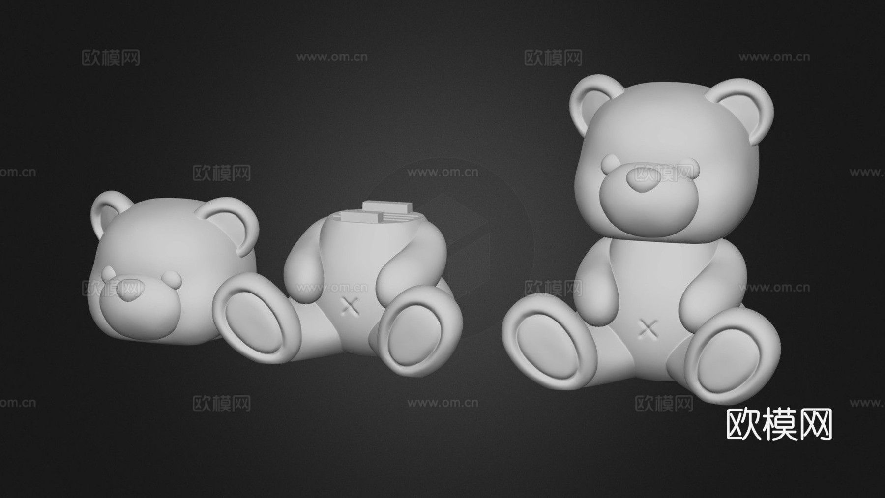 可爱泰迪熊SD卡存储3d模型