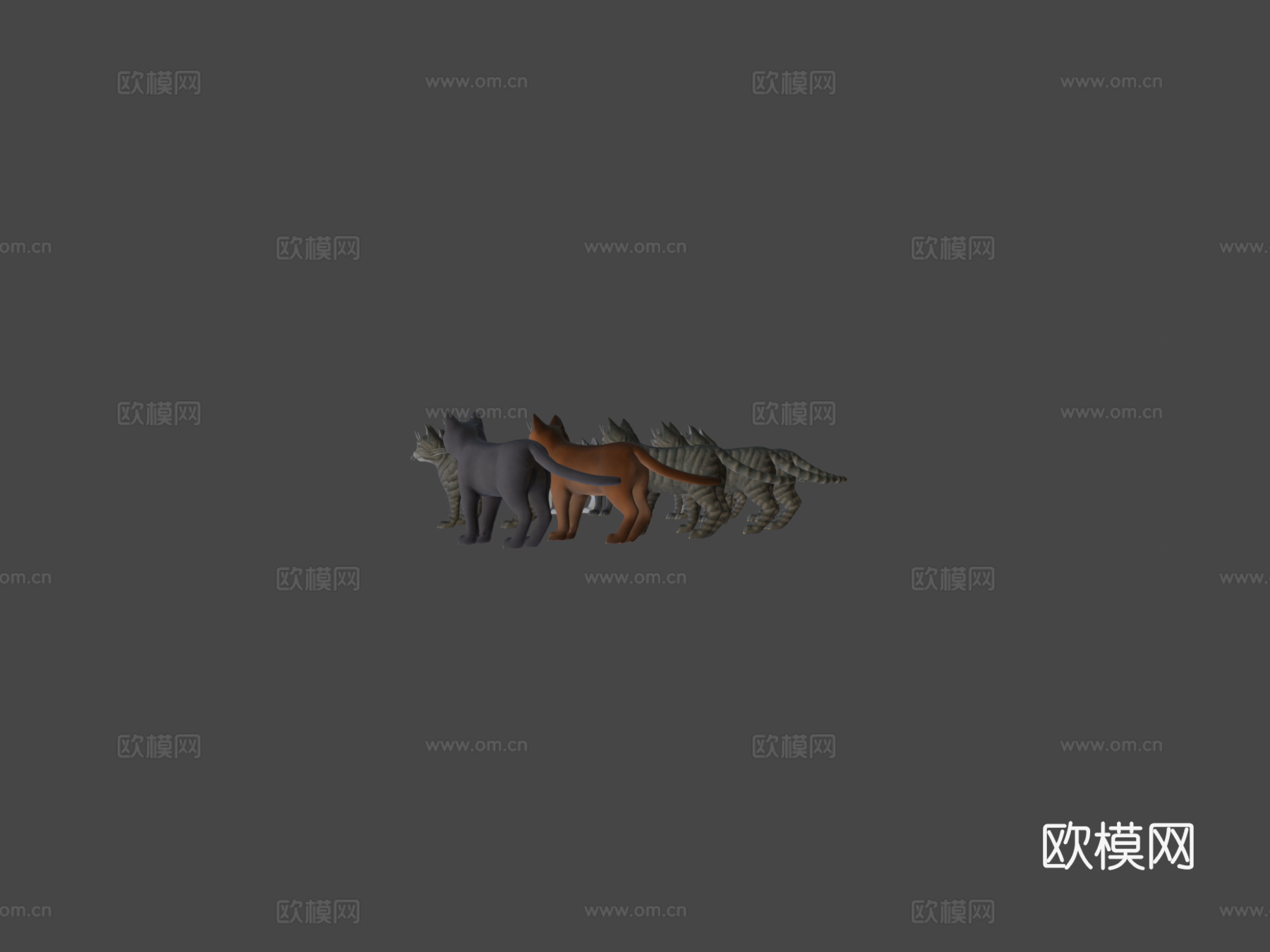 卡通猫套装3d模型