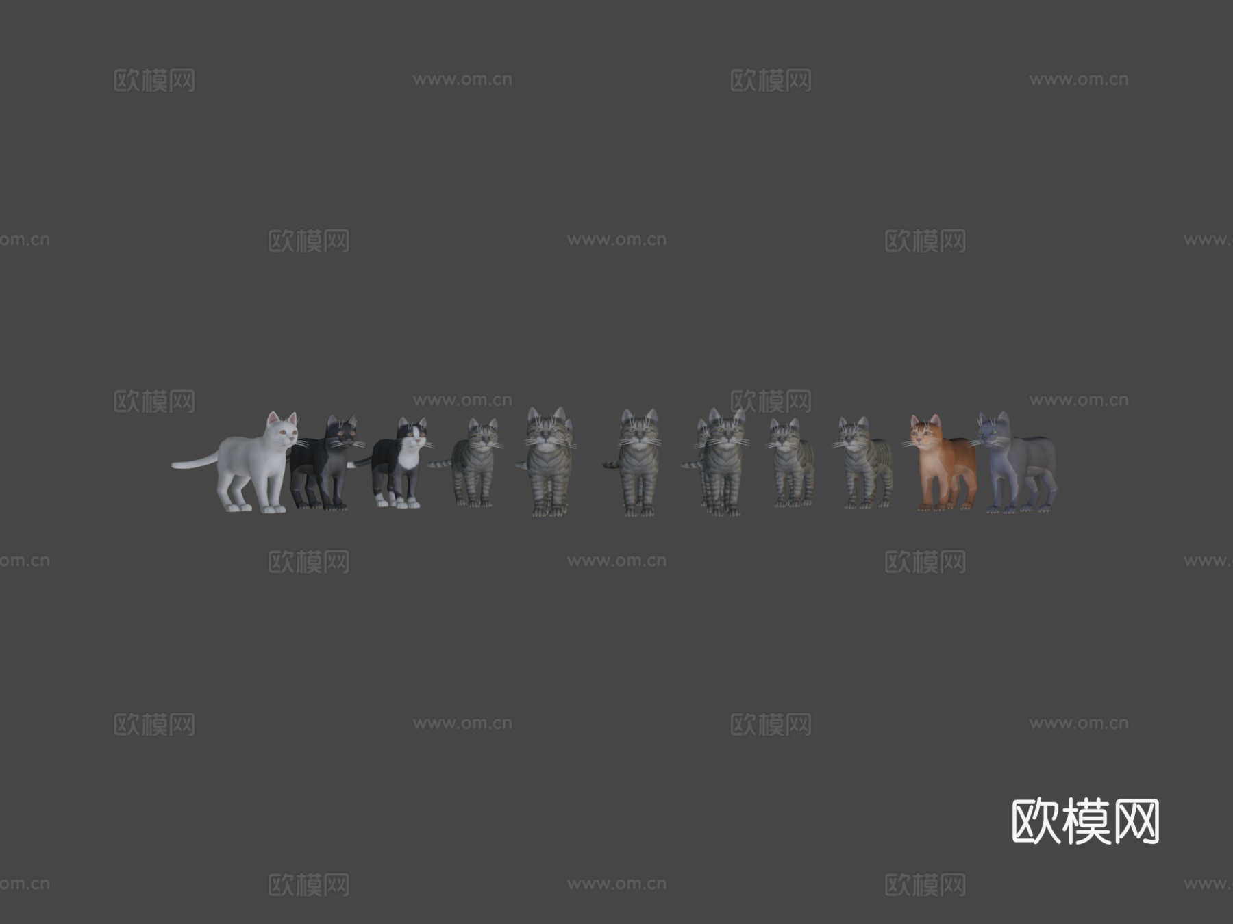 卡通猫套装3d模型