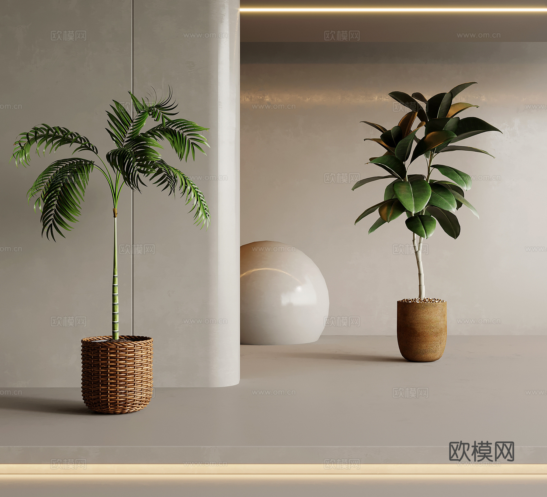 盆栽绿植 中古风绿植 盆栽 盆景 植物su模型