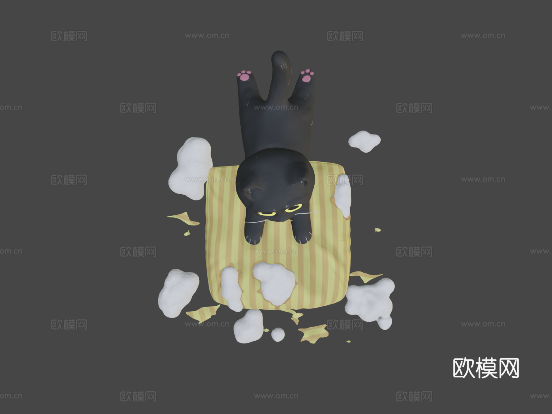 黑色与顽皮3d模型