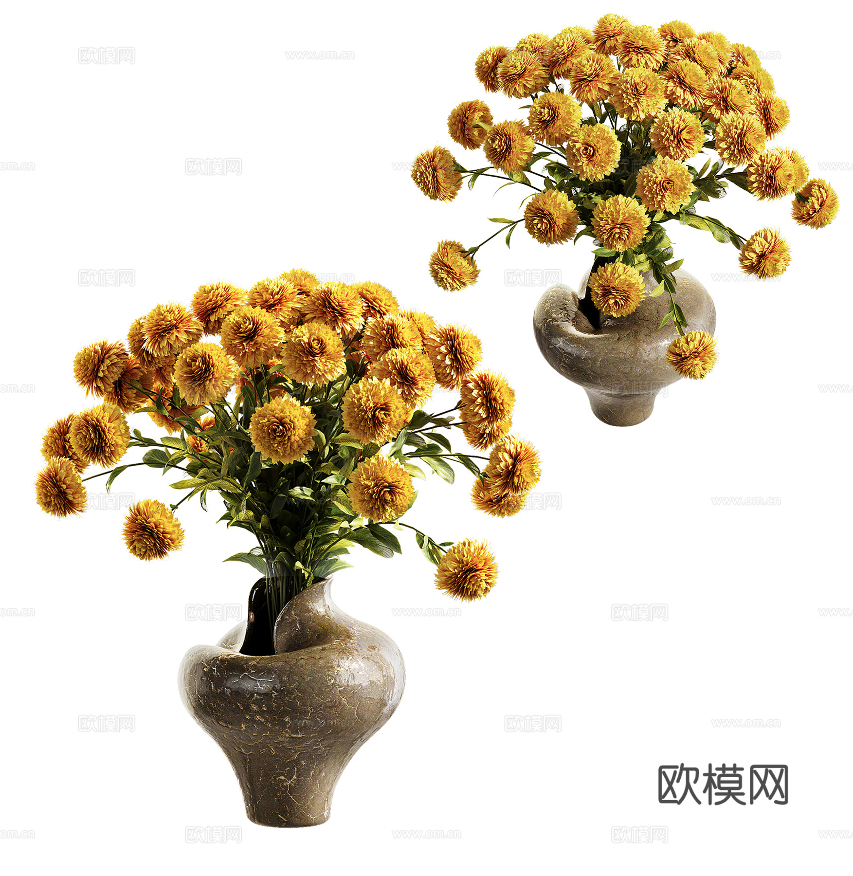 现代花瓶花艺盆栽su模型
