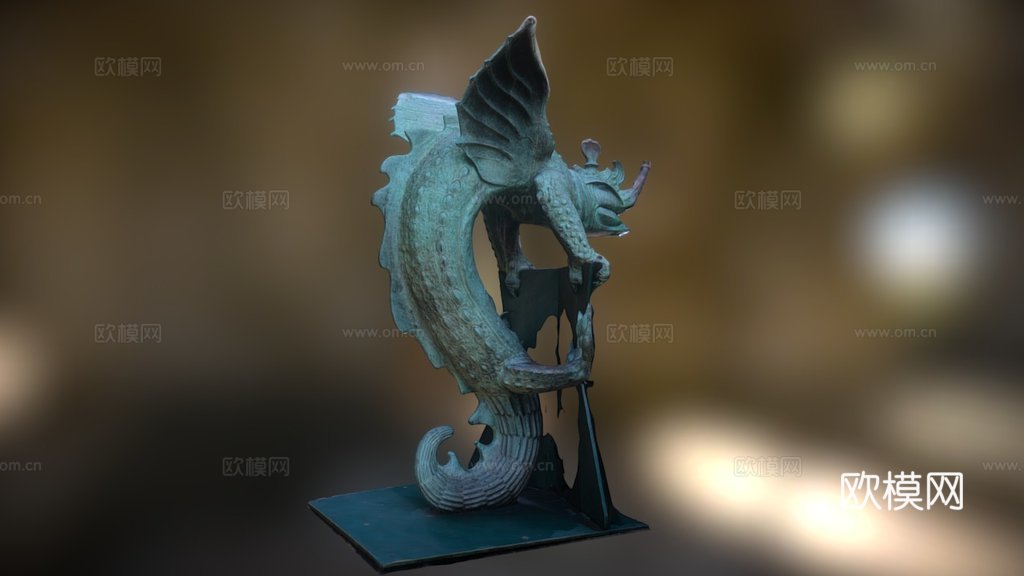 龙雕塑3d模型