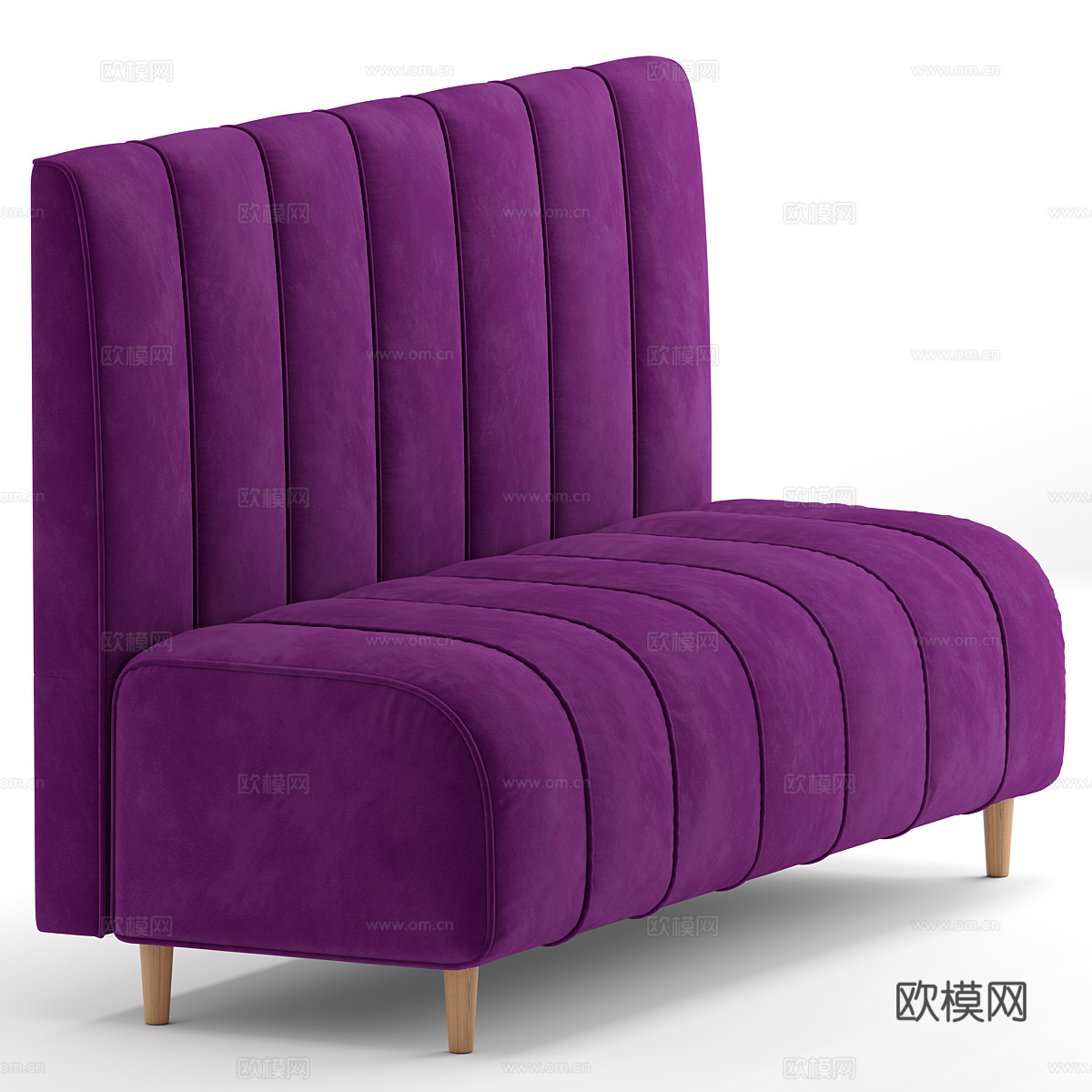 现代北欧布艺卡座沙发3d模型