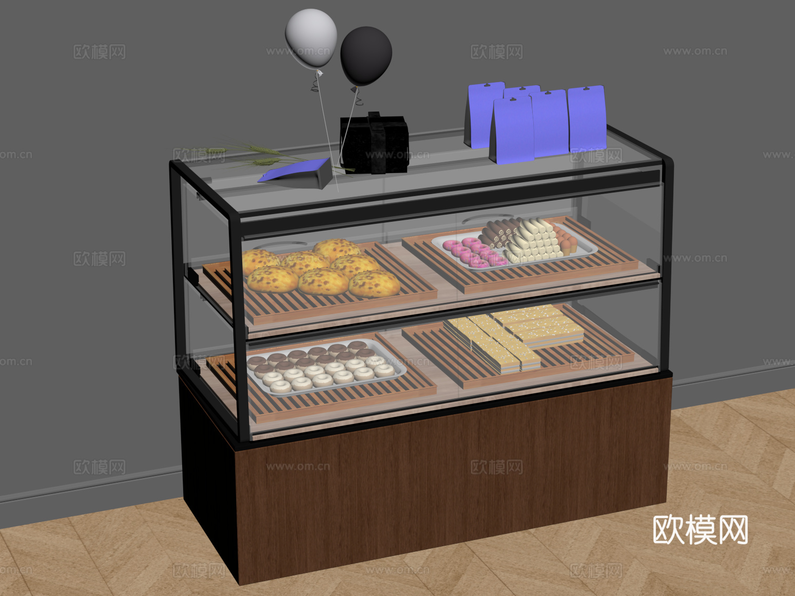 其他柜子 现代甜品柜 展柜su模型