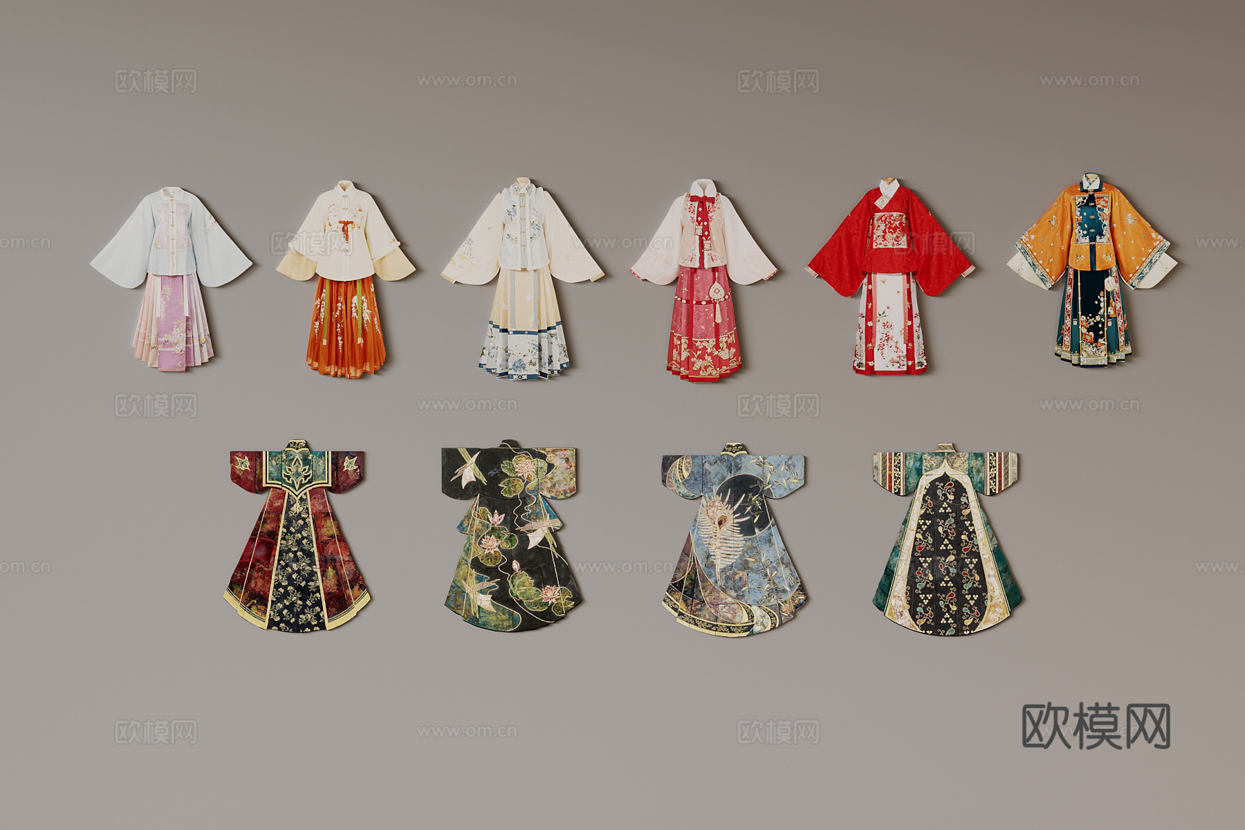 新中式汉服 女装su模型