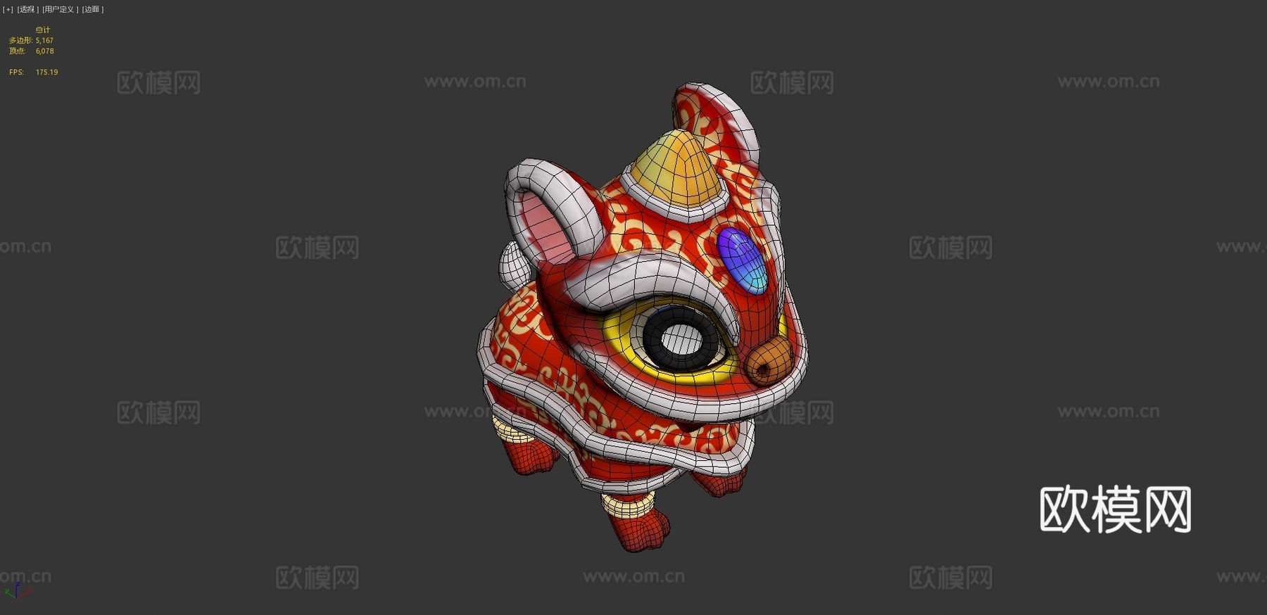 中国舞狮3d模型