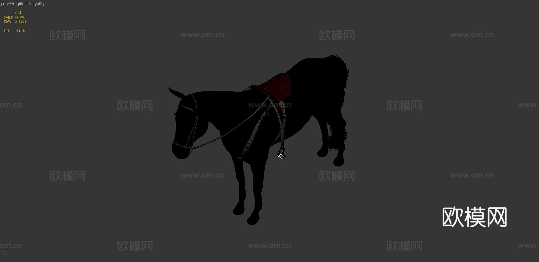 带鞍马匹3d模型